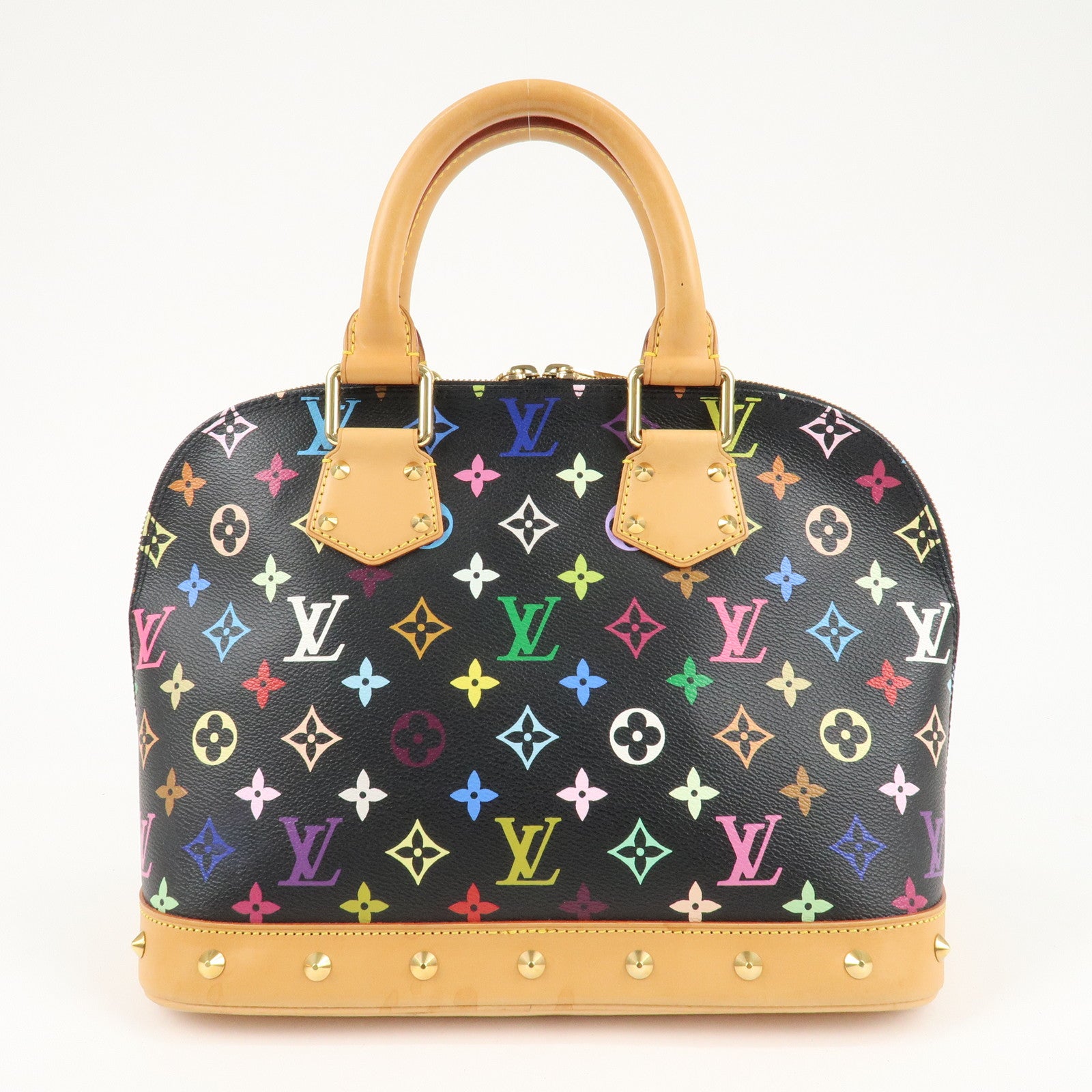 Louis Vuitton Monogram Multi Color Alma Hand Bag Noir M92646 Used