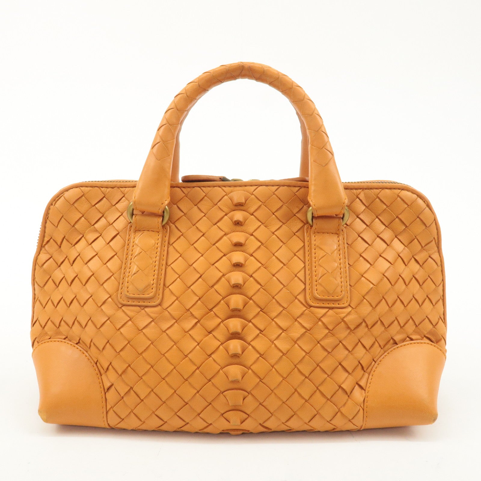 BOTTEGA VENETA Intrecciato Leather Handbag Orange 192938