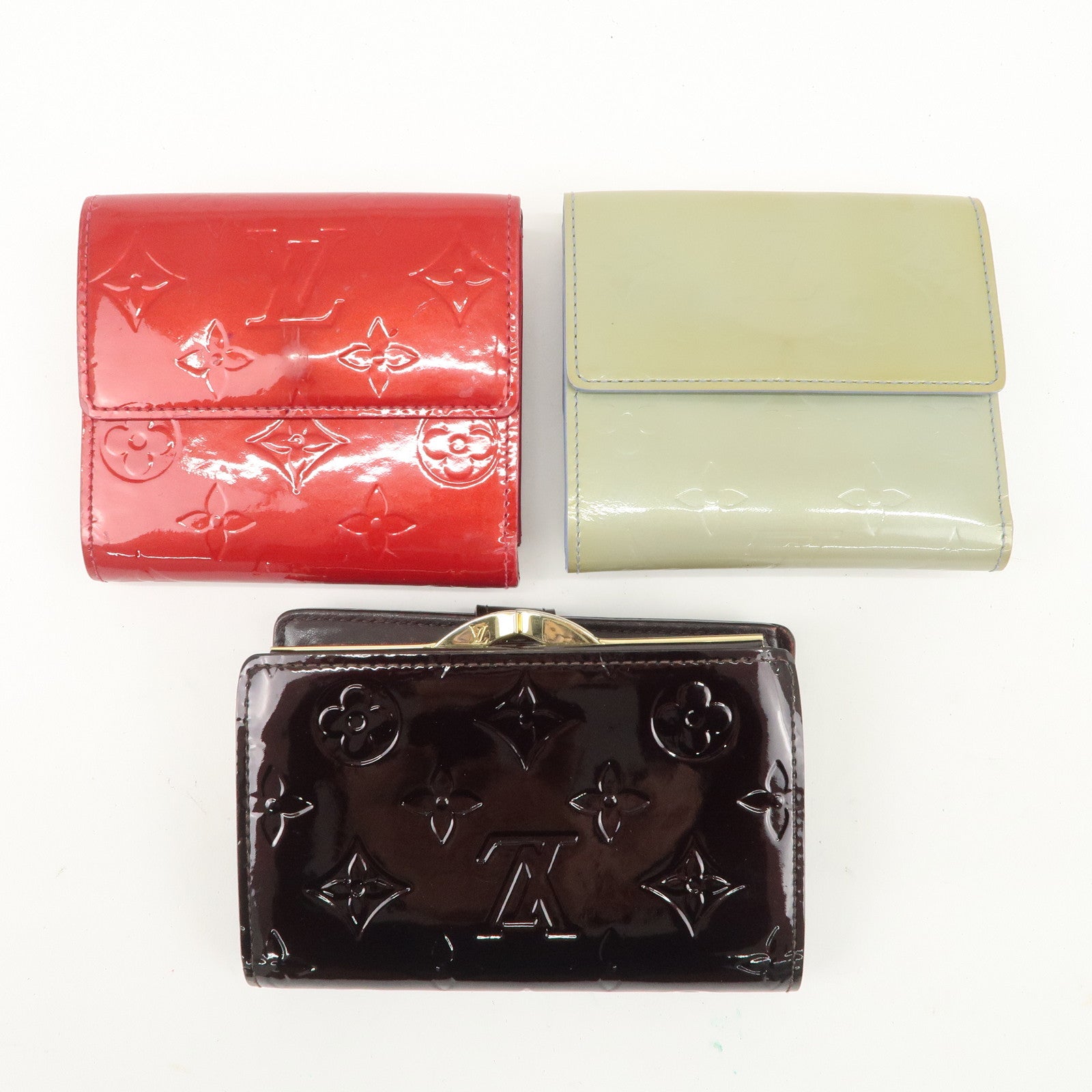 Louis Vuitton Monogram Vernis Set of 3 Wallet M91247 M93529 M93521