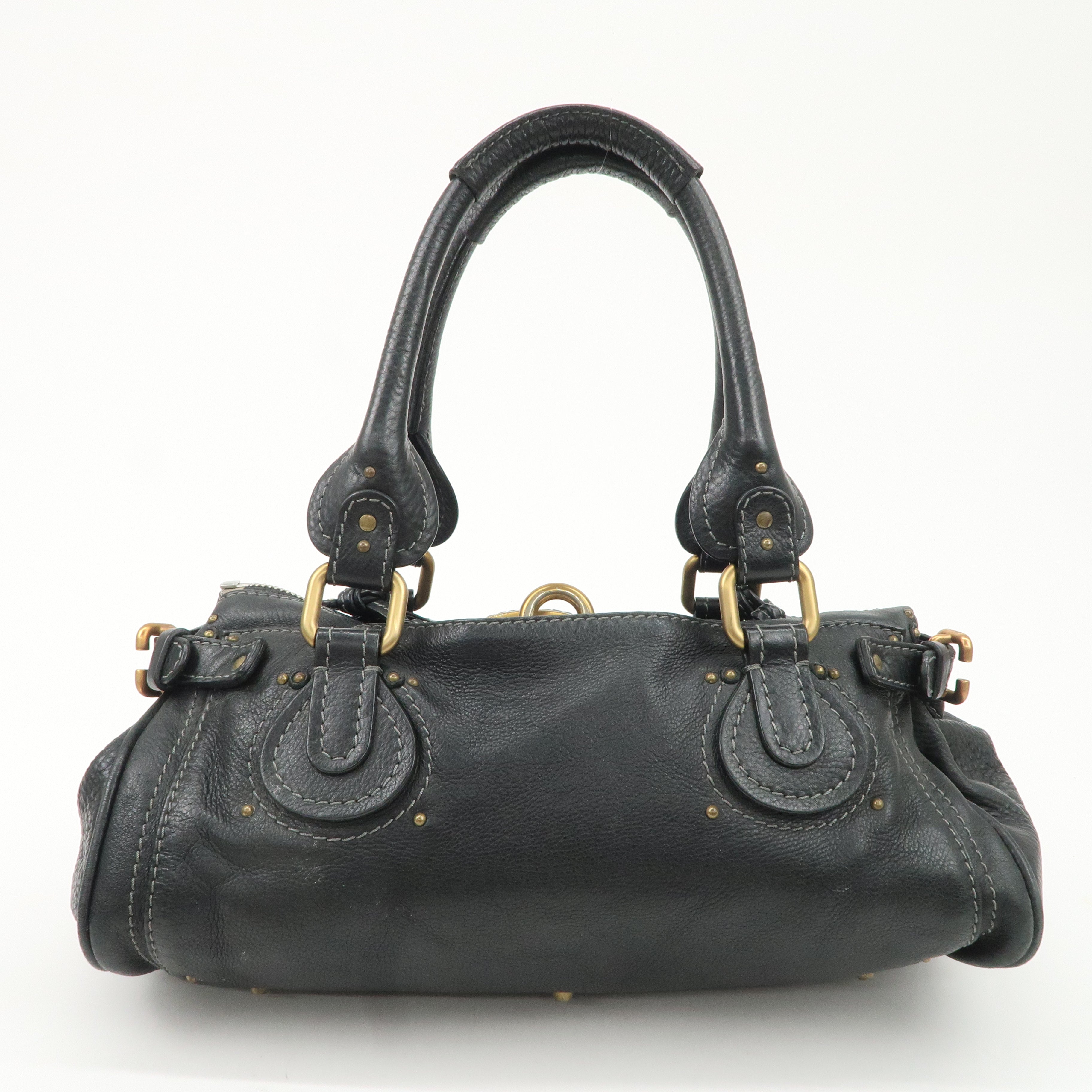 Chloe Paddington Leather Shoulder Bag Hand Bag Black