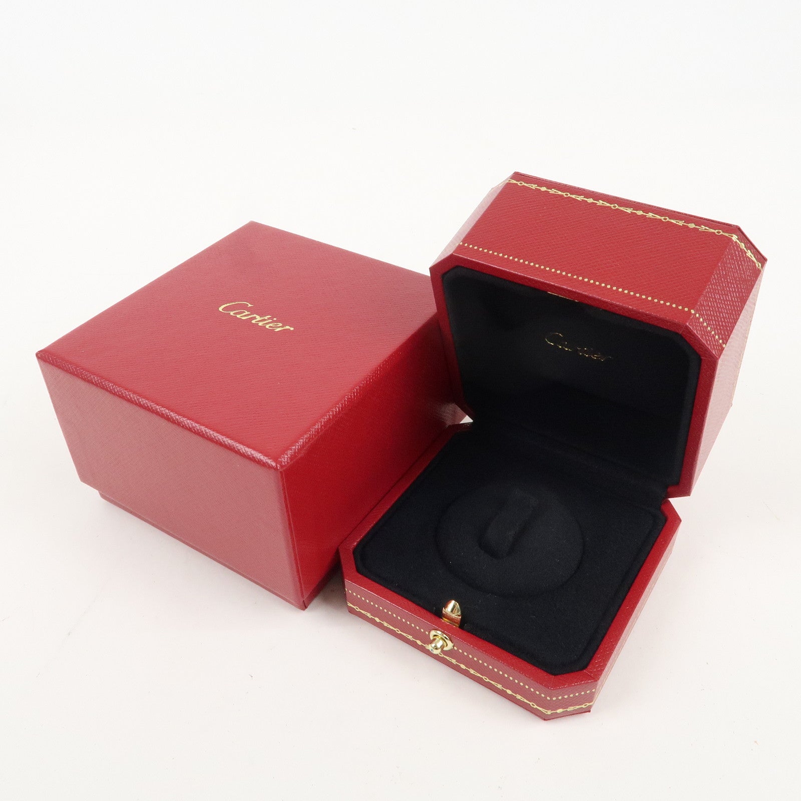 Cartier Set of 2 Ring Box Display Box Jewelry Box For Ring Red