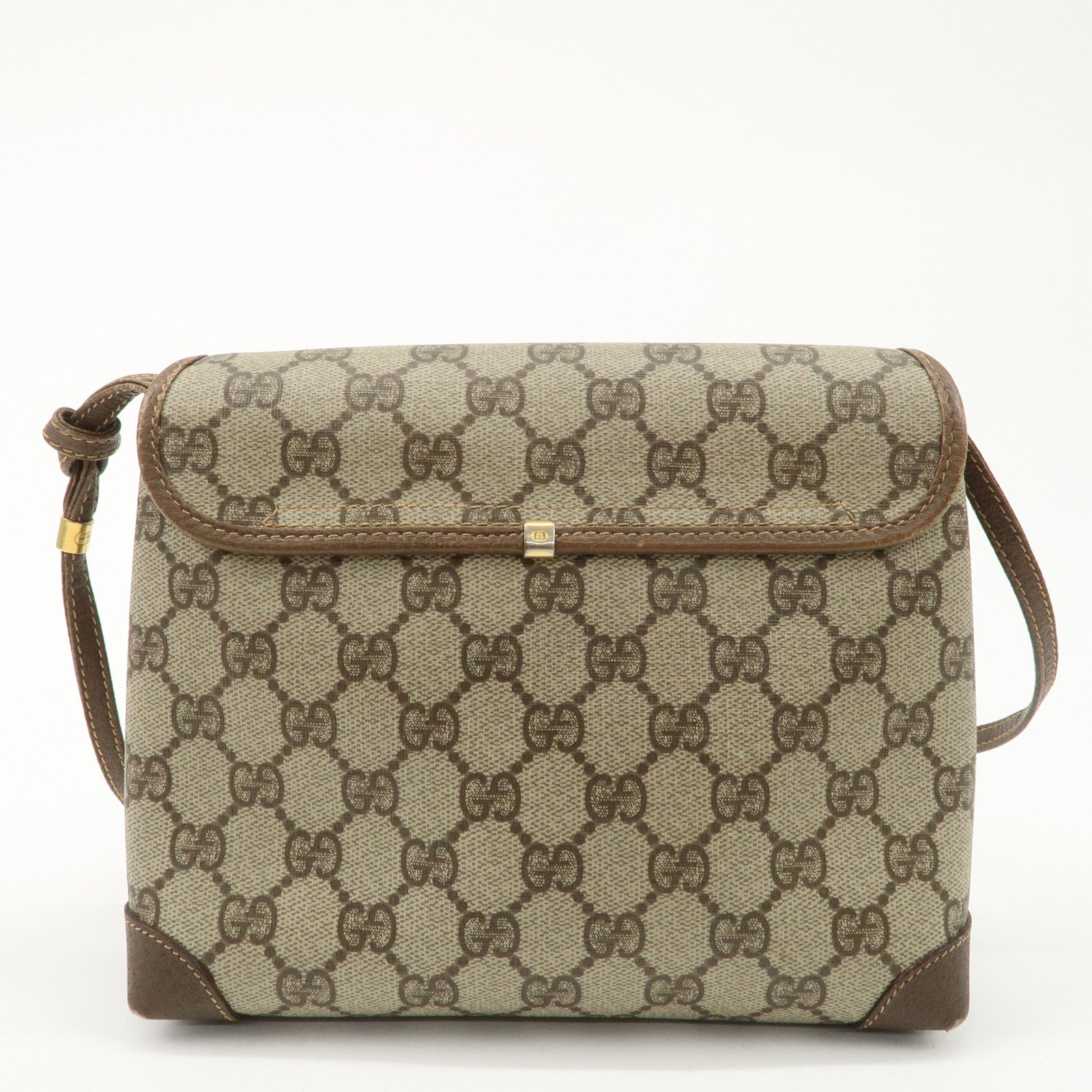 GUCCI Old Gucci GG Plus Leather Shoulder Bag 007.56.0087