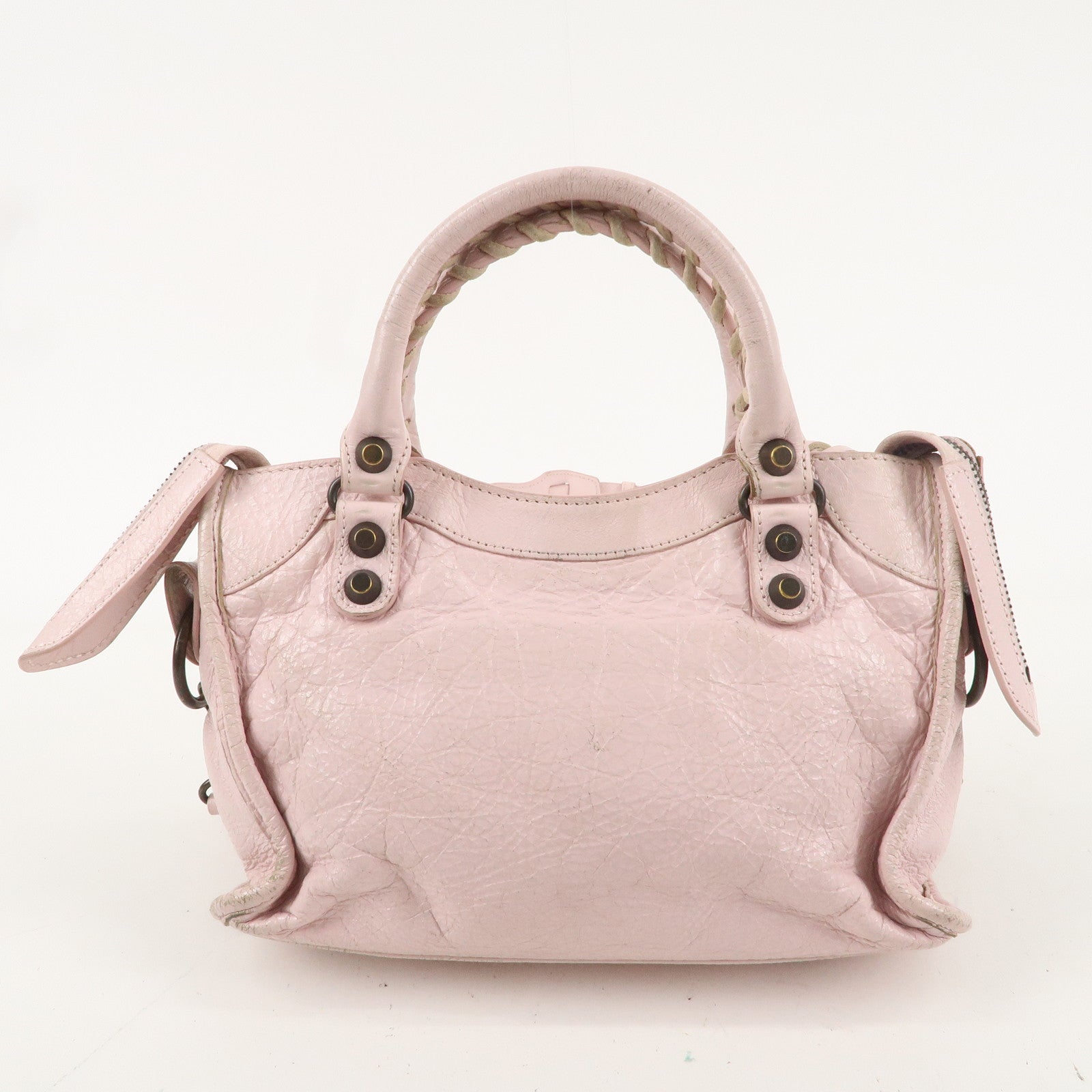 BALENCIAGA Leather Classic Mini City 2Way Bag Light Pink 300295