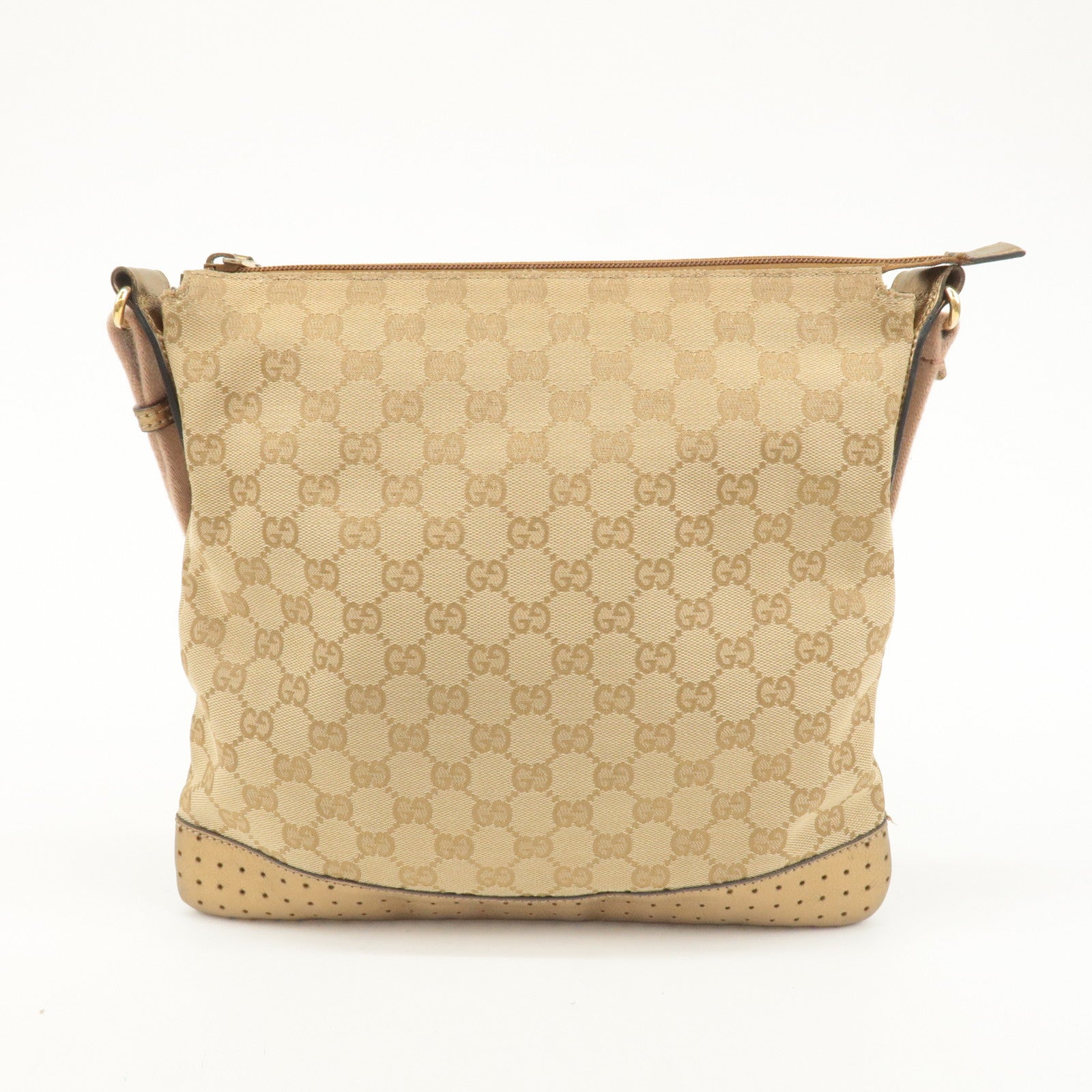 GUCCI Sherry GG Canvas Leather Shoulder Bag 145857