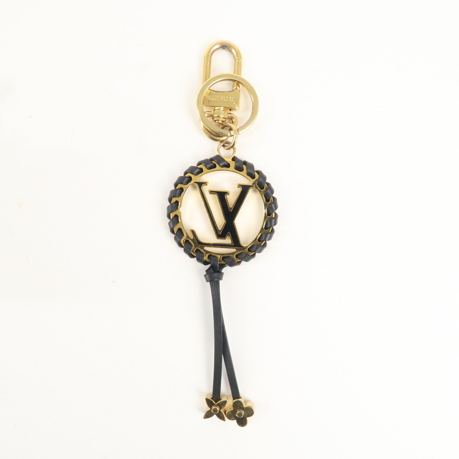 Louis Vuitton Berry Bag Charm Key Holder Gold Black M63082