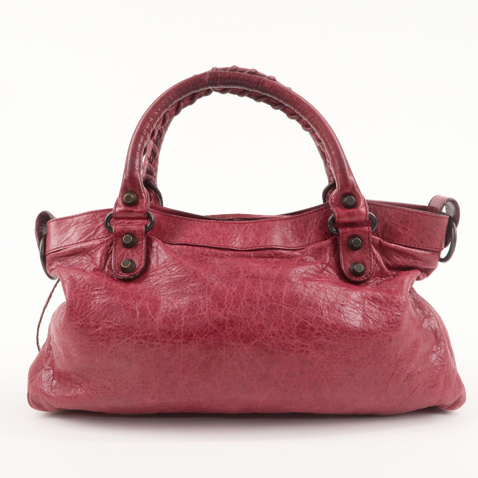 BALENCIAGA The First Leather 2Way Bag Hand Bag Bordeaux 103208