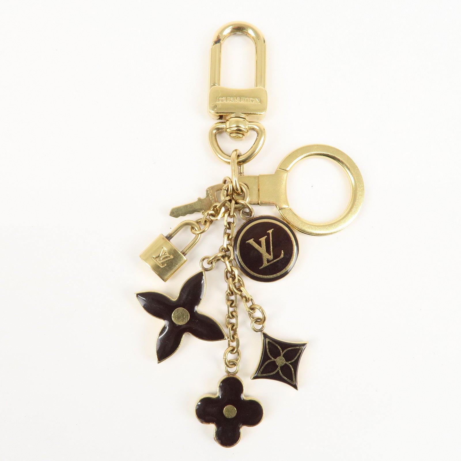 Louis Vuitton Porte Cles Pampille Bag Charm Gold Black M91929