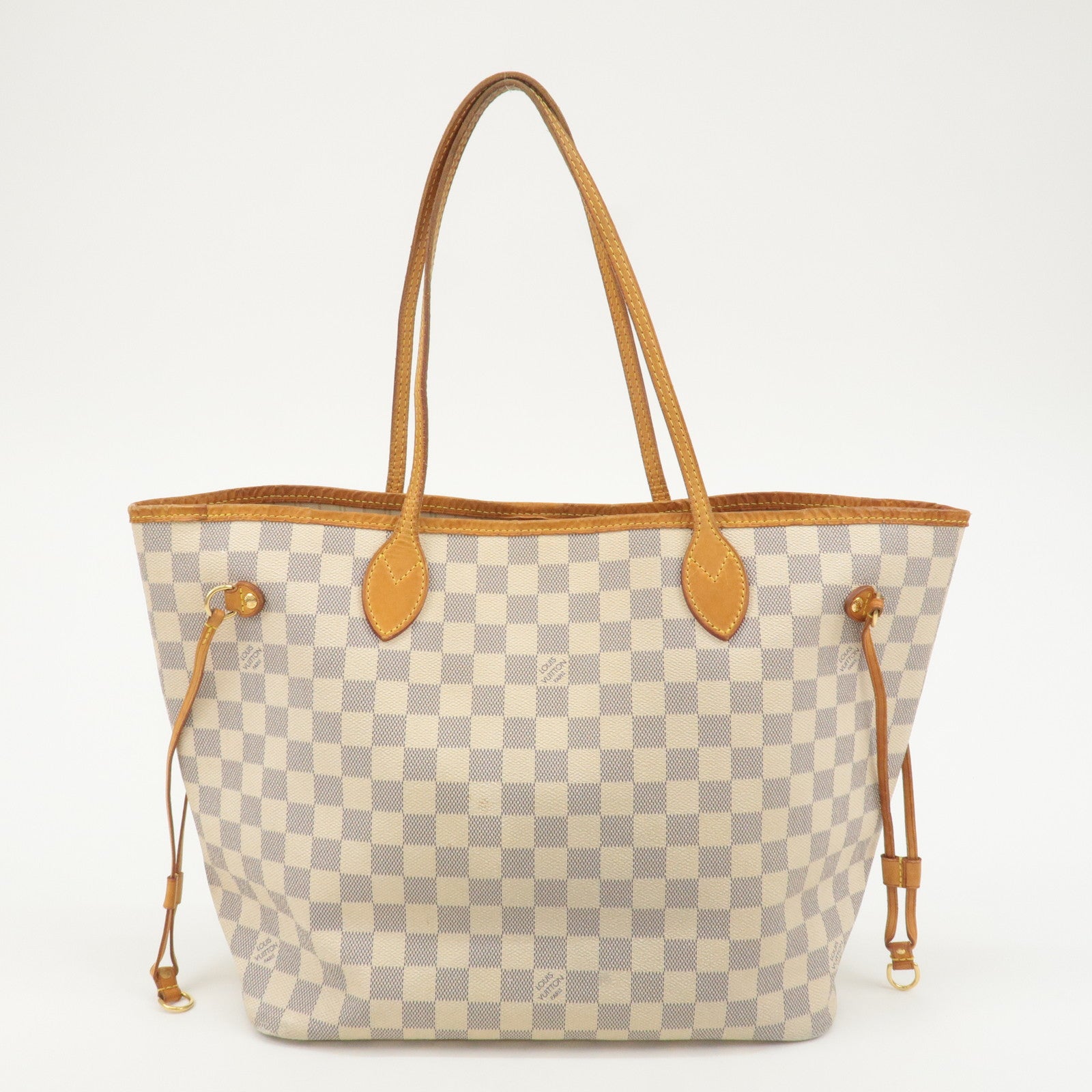 Louis Vuitton Damier Azur Neverfull MM Tote Bag Brown N51107