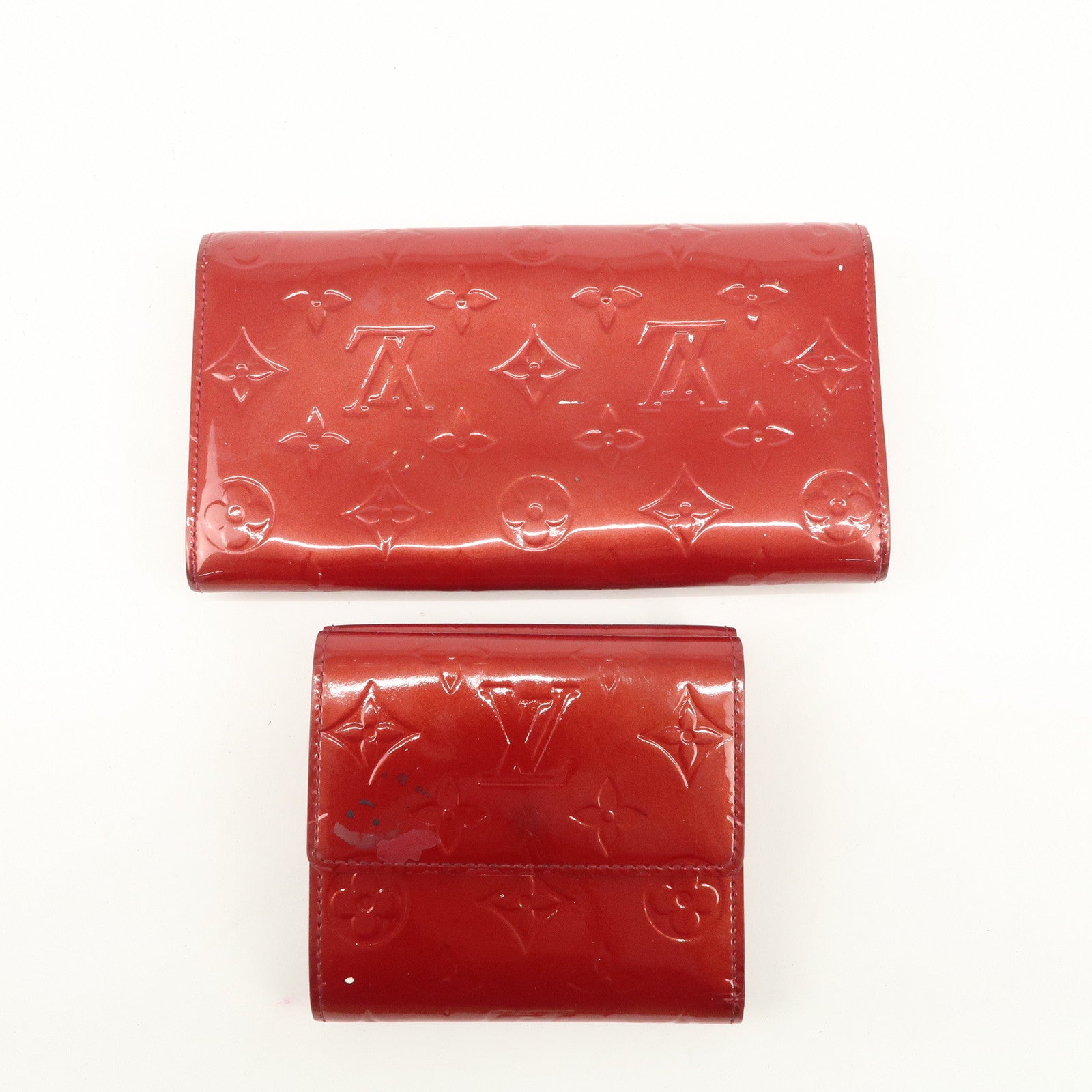 Louis Vuitton Set of 2 Monogram Vernis Wallet M93530 M91982 Used