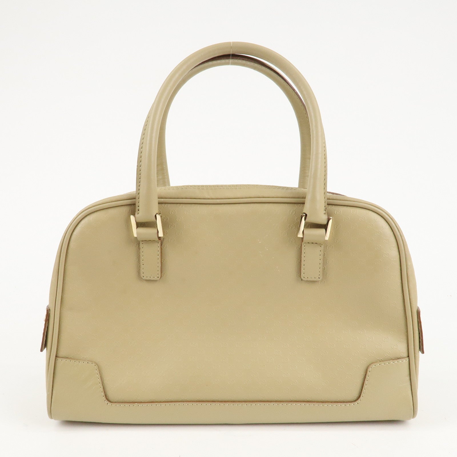 GUCCI Micro Guccissima Leather Hand Bag Beige 000.0852.2123 Used