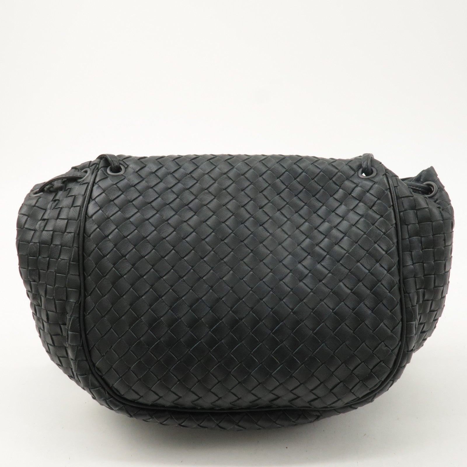 BOTTEGA VENETA Intrecciato Leather Shoulder Bag Black