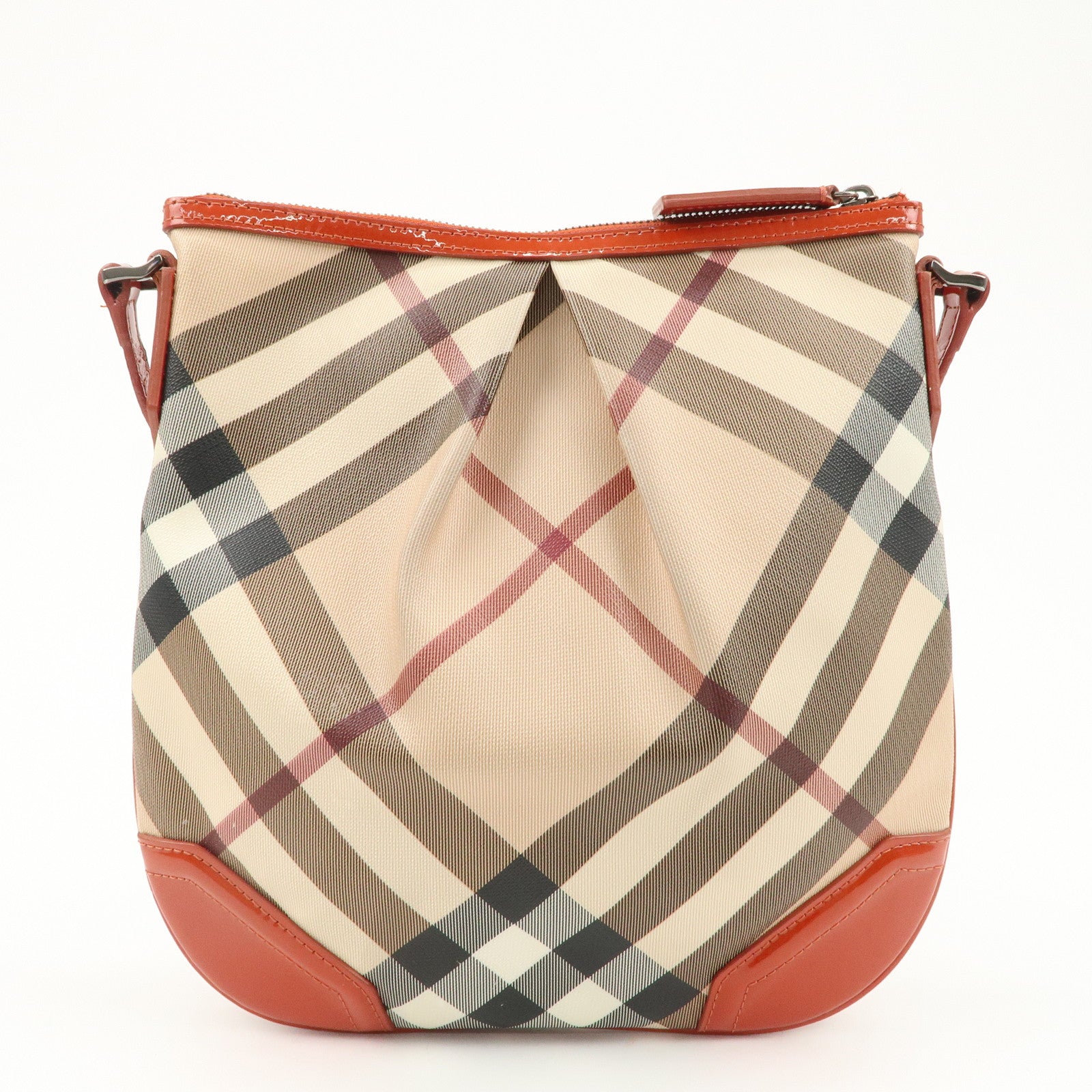 BURBERRY PVC Leather Shoulder Bag Crossbody Bag Beige Orange