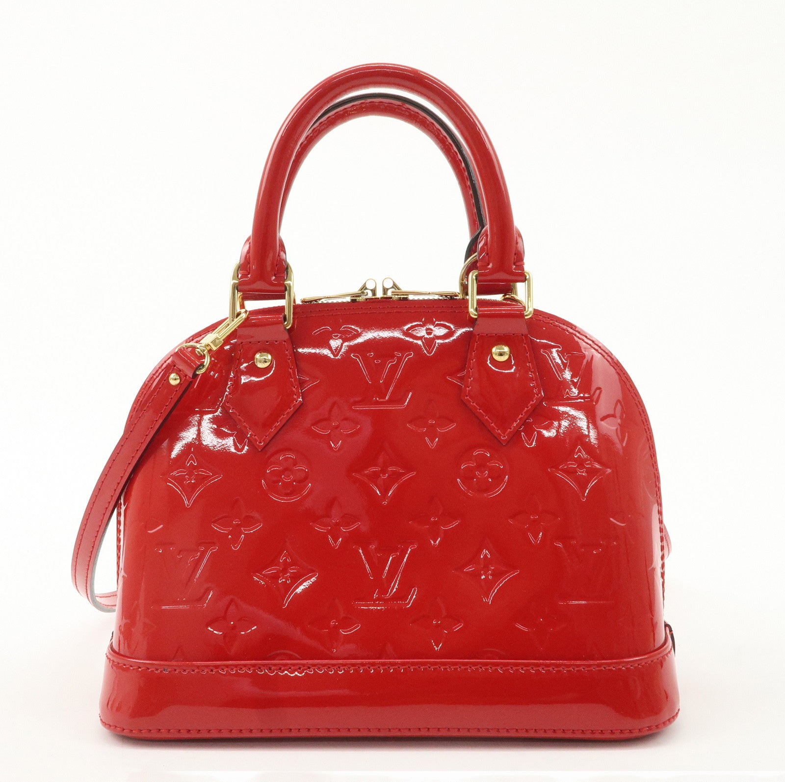 Louis Vuitton Monogram Vernis Alma BB Hand Bag Rouge M91698