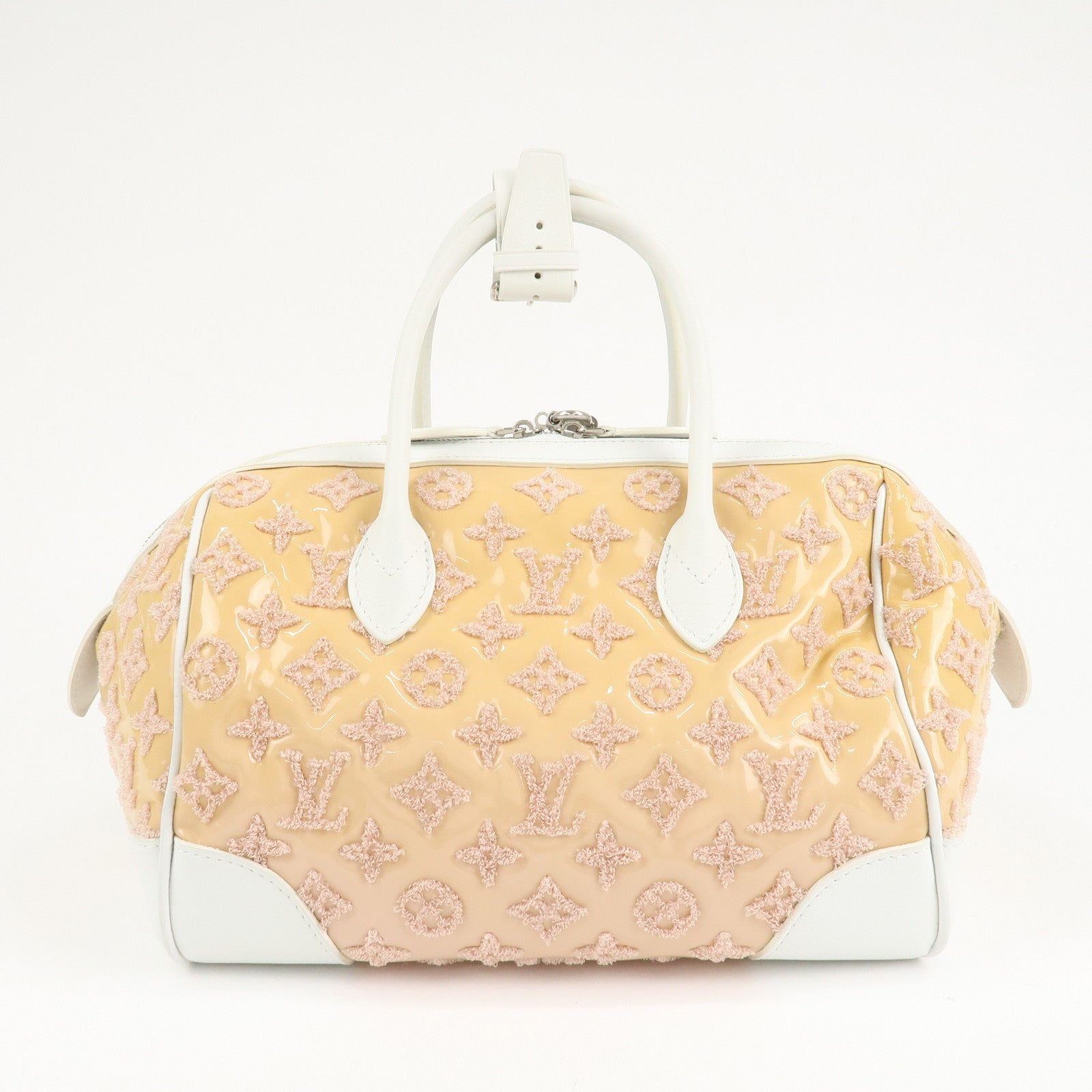 Louis Vuitton Monogram Booklet Speedy Round Hand Bag Rose M40704