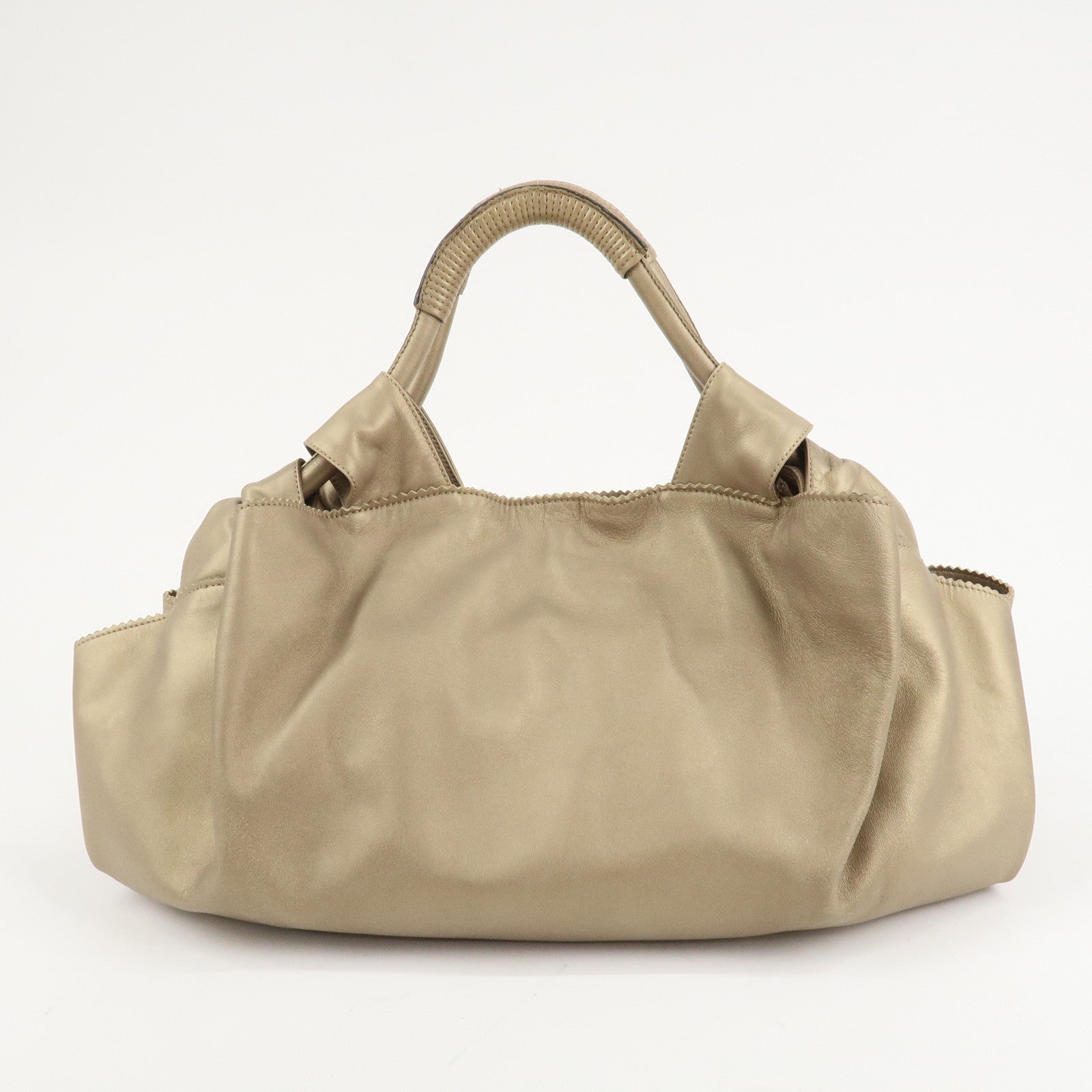 LOEWE Anagram Leather Nappa Aire Hand Bag Gold