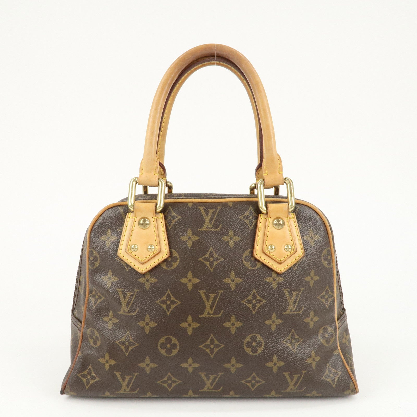 Louis Vuitton Monogram Manhattan PM Hand Bag Brown M40026 Used