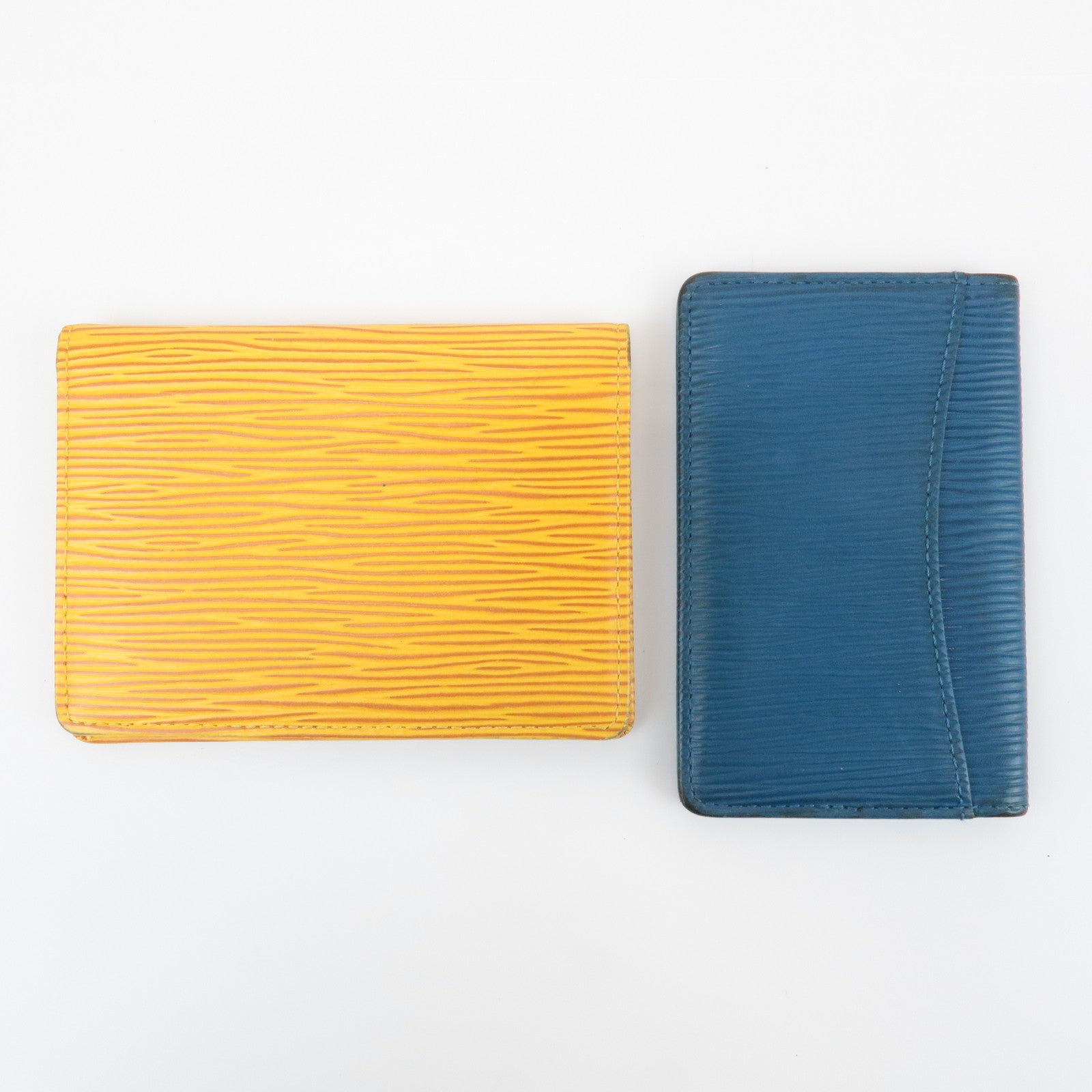 Louis Vuitton Epi Set of 2 Card Case Yellow Blue M63209 M56575 Used