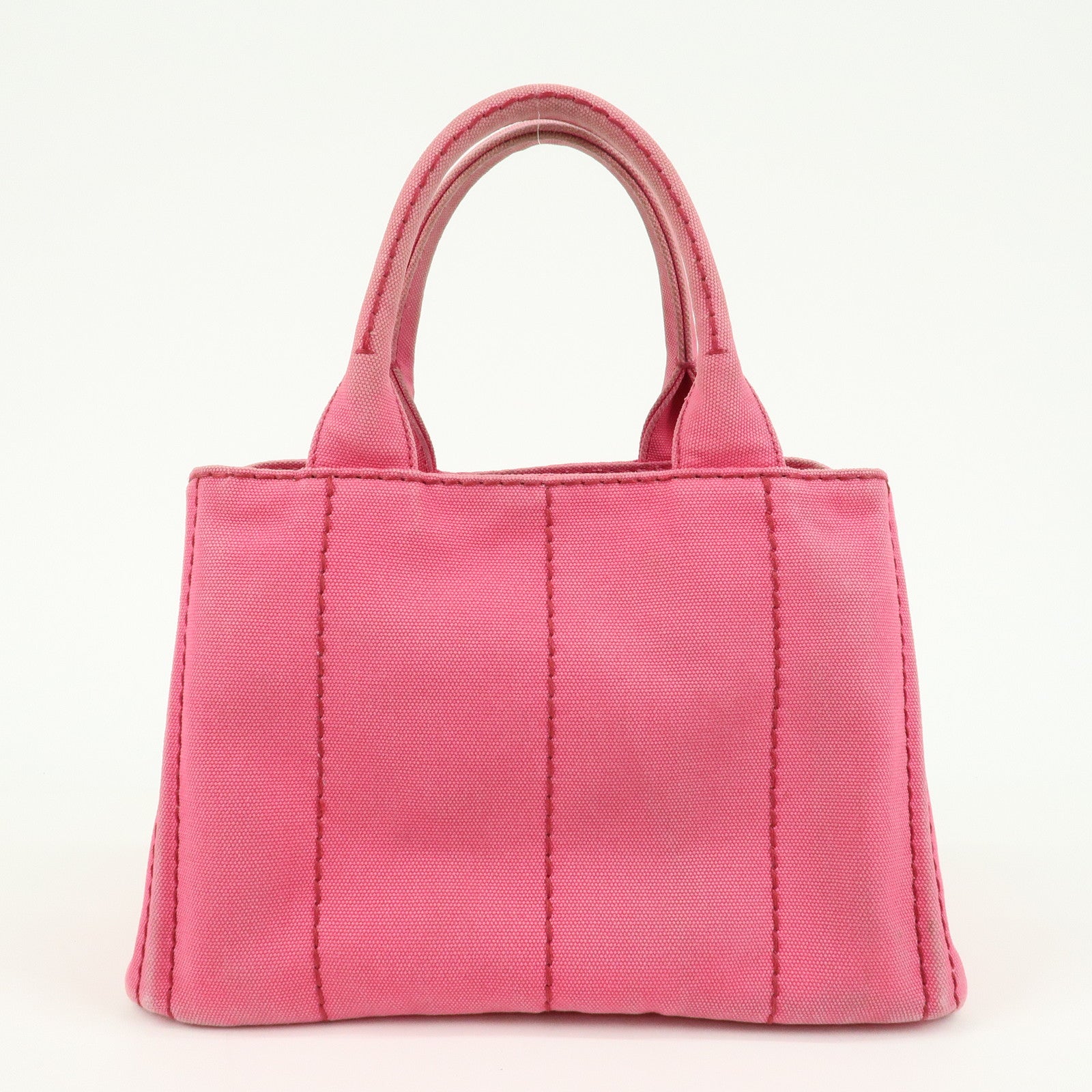 PRADA Logo Canapa Mini Canvas Tote Bag Hand Bag Pink BN2439