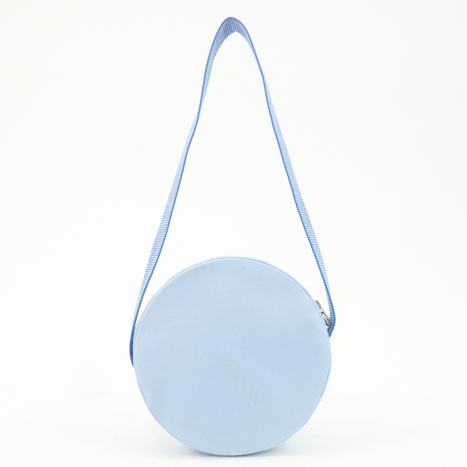 HERMES Circus Sakarecre Cotton Canvas Shoulder Bag Light Blue Used