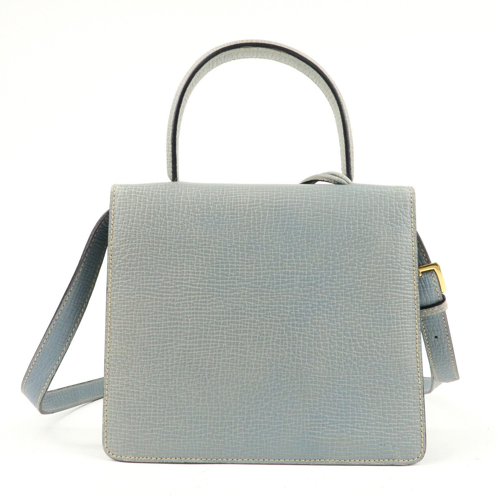 LOEWE Barcelona Leather 2Way Bag Shoulder Bag Light Blue Used