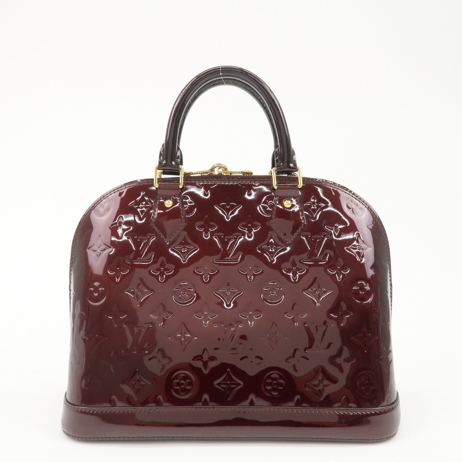 Louis Vuitton Monogram Vernis Alma PM Hand Bag Amarante M91611