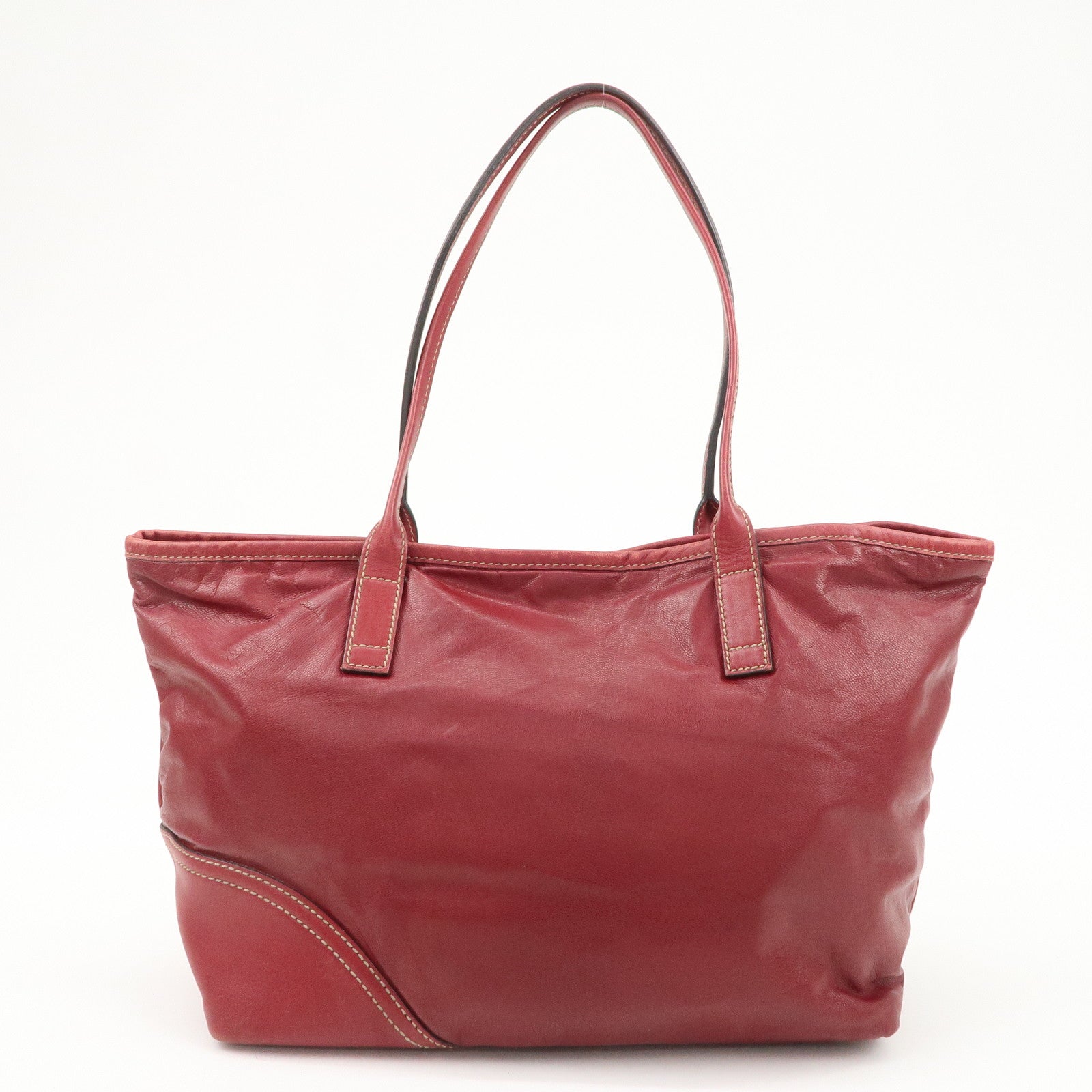 GUCCI Abbey New Brit Interlocking GG Leather Tote Bag Red 169946 Used