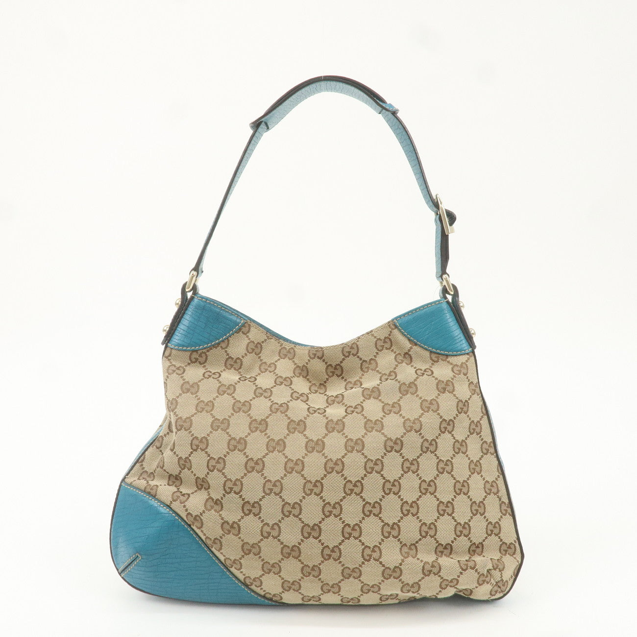 GUCCI Sherry Horsebit GG Canvas Leather Shoulder Bag 137388