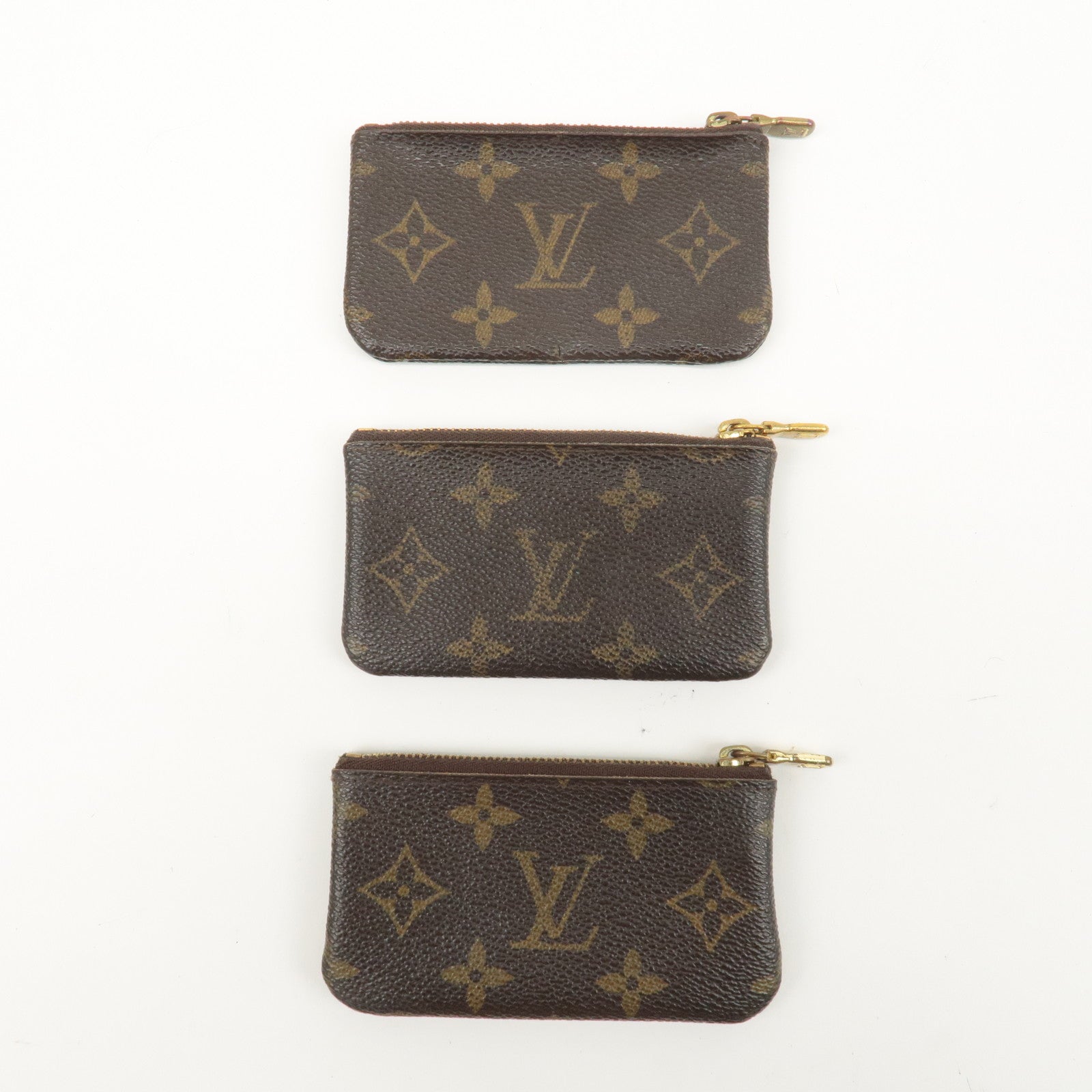 Louis Vuitton Set of 3 Pochette Cles Coin Key Case Brown M62650