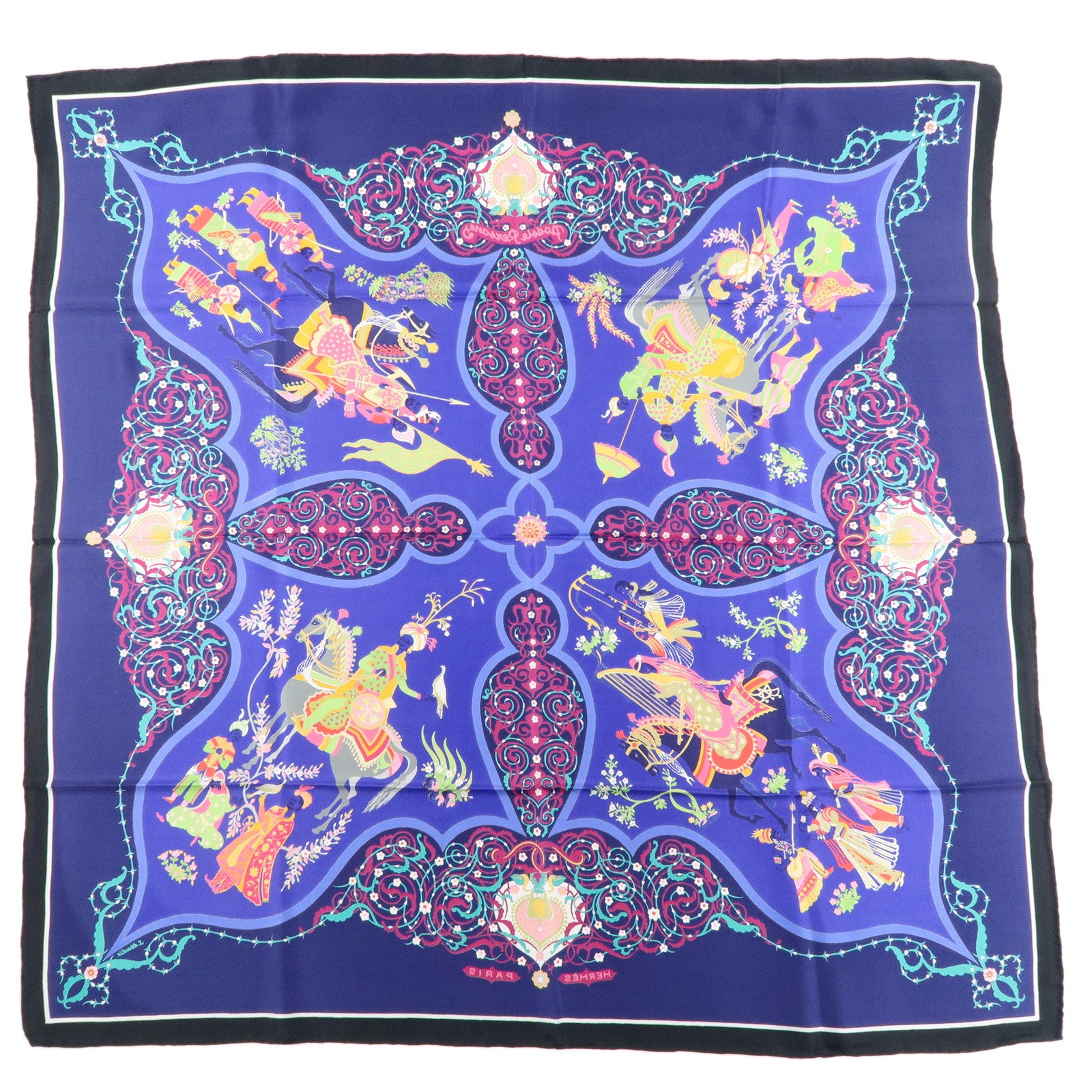 HERMES 100% Silk Carre 90 Scarf POEIE PERSANE Persian Poetry