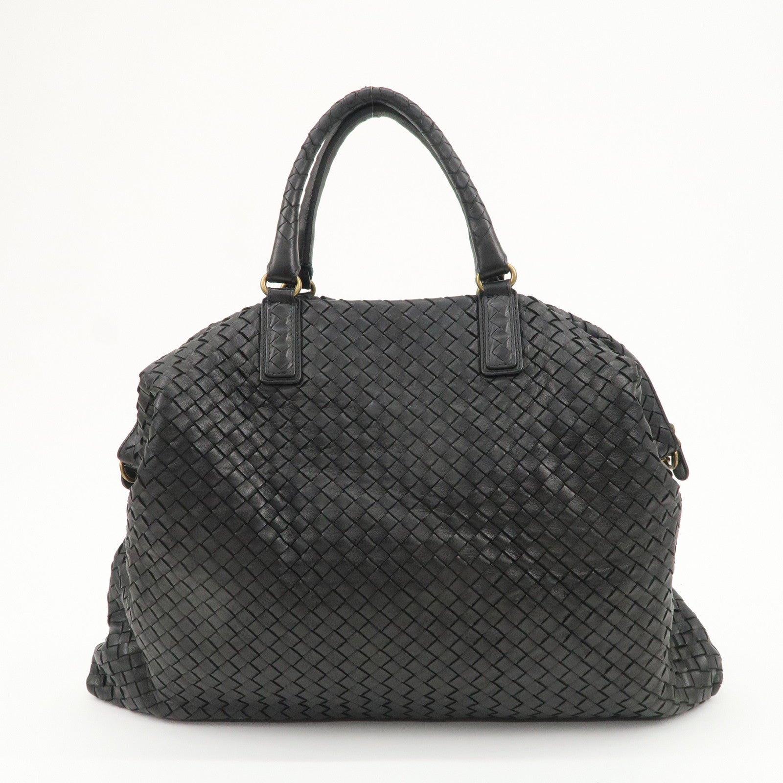 BOTTEGA VENETA Intrecciato Leather 2WAY Hand Bag Black 193785