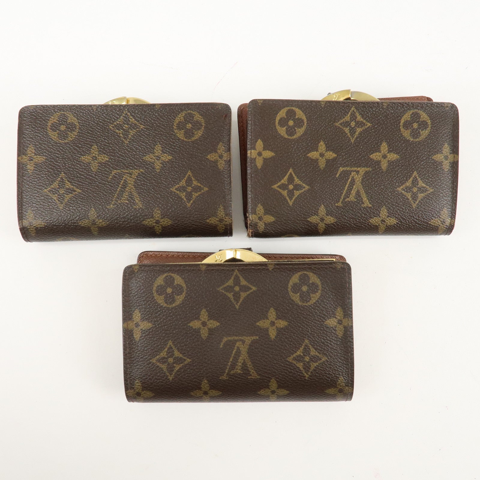 Louis Vuitton Set of 3 Monogram Portefeuille Viennois Wallet Used