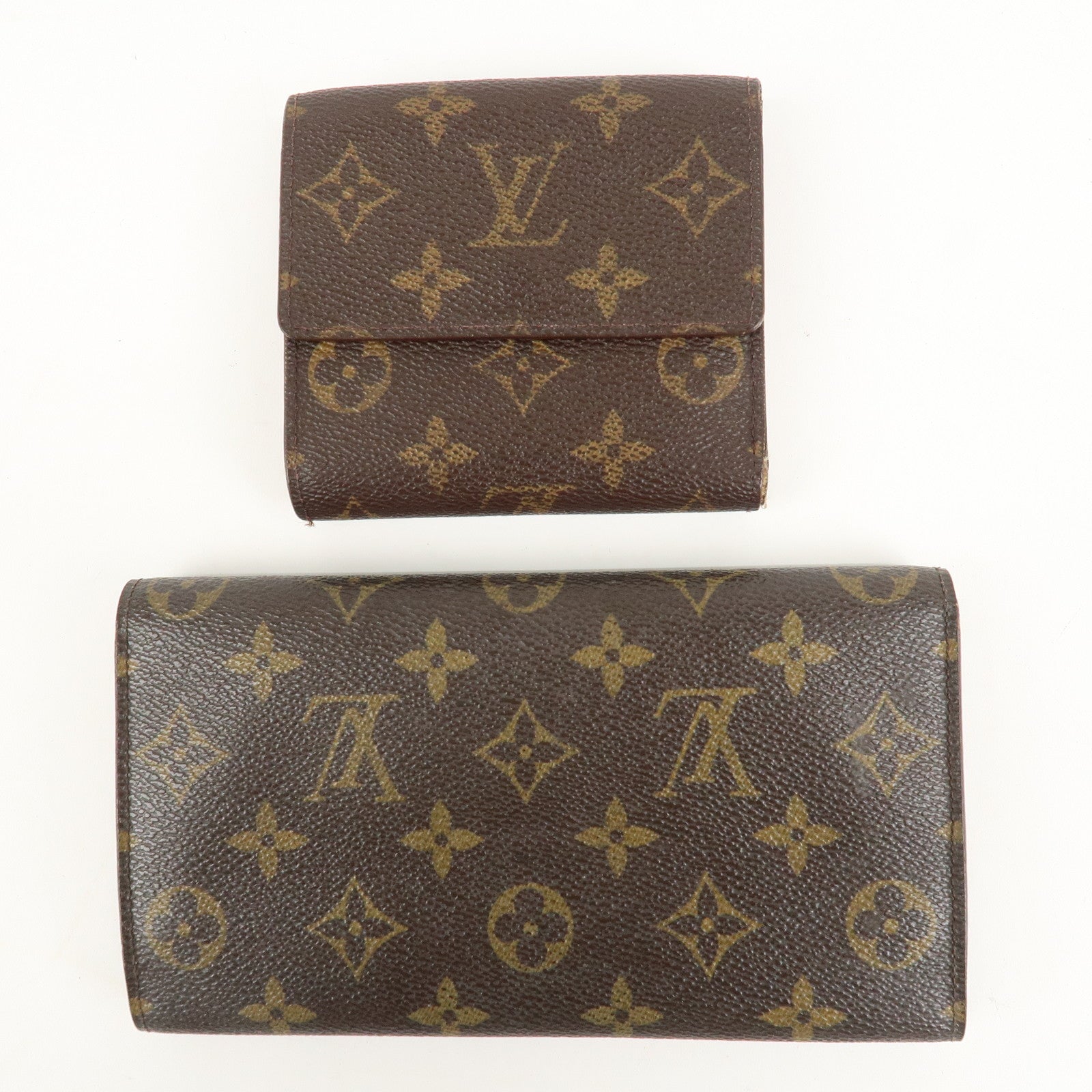 Louis Vuitton Set of 2 Monogram Portefeuille Wallet M61654 M61217 Used