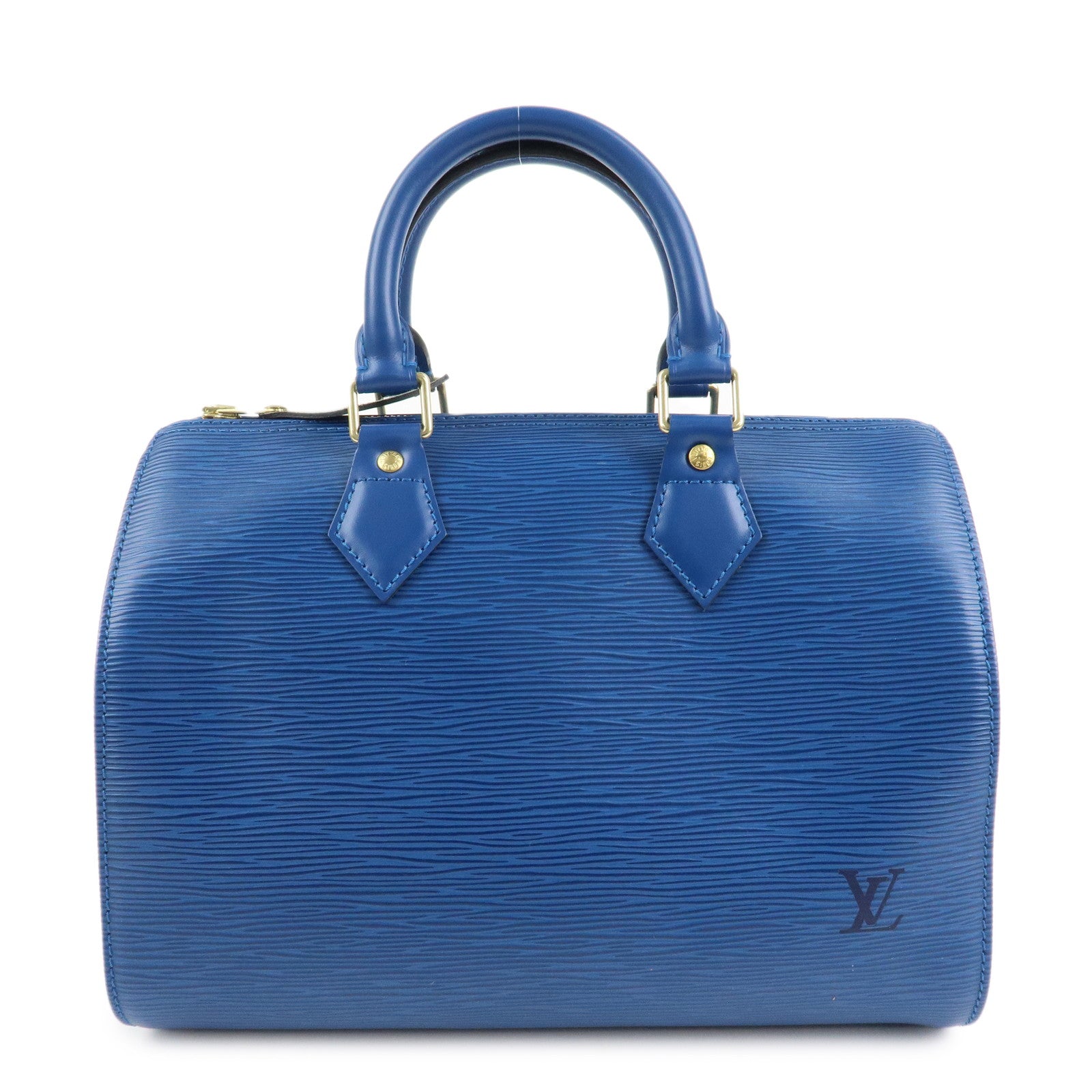 Louis Vuitton Epi Speedy 25 Hand Bag Boston Bag Blue M43015 Used