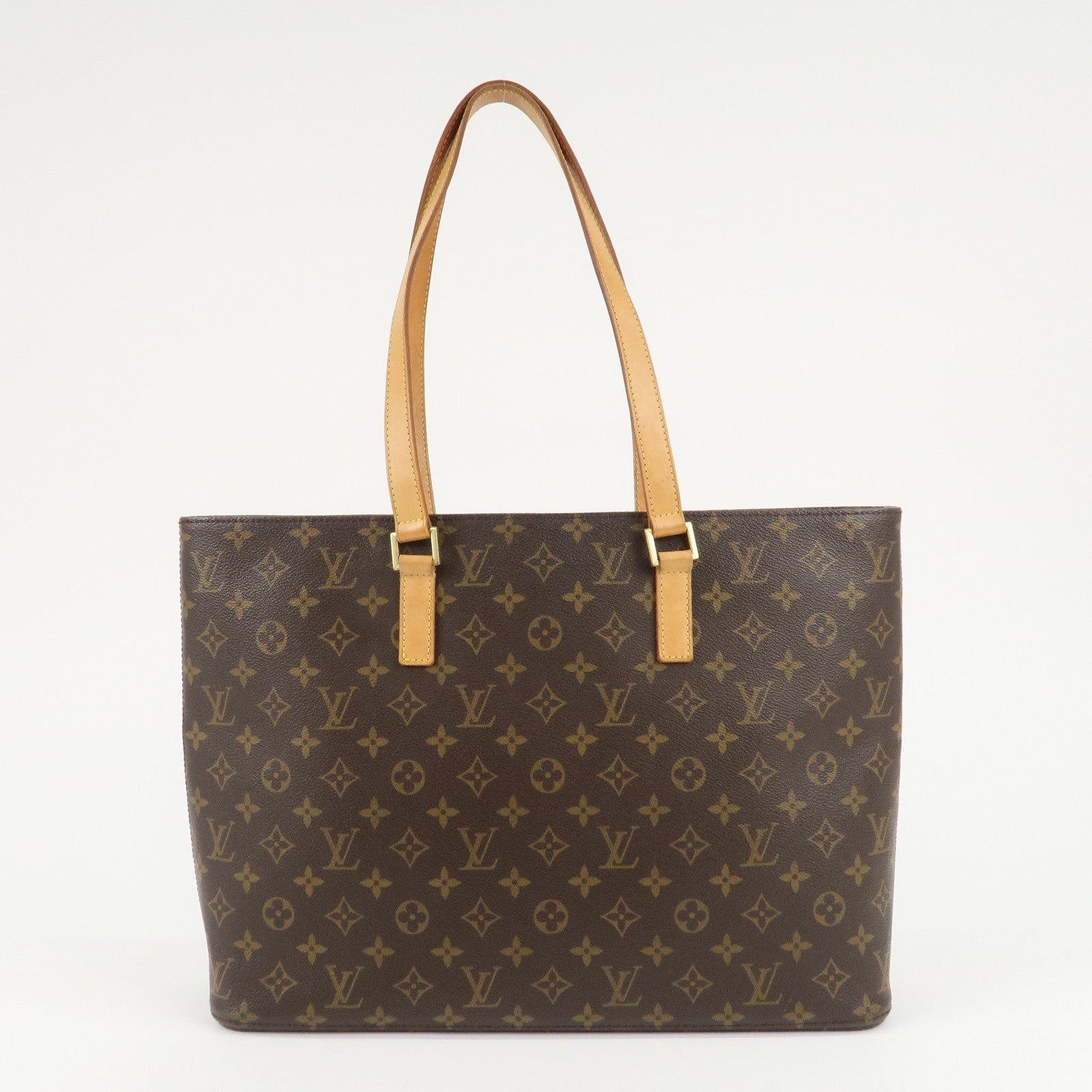 Louis Vuitton Monogram Luco Tote Bag Hand Bag Brown M51155 Used