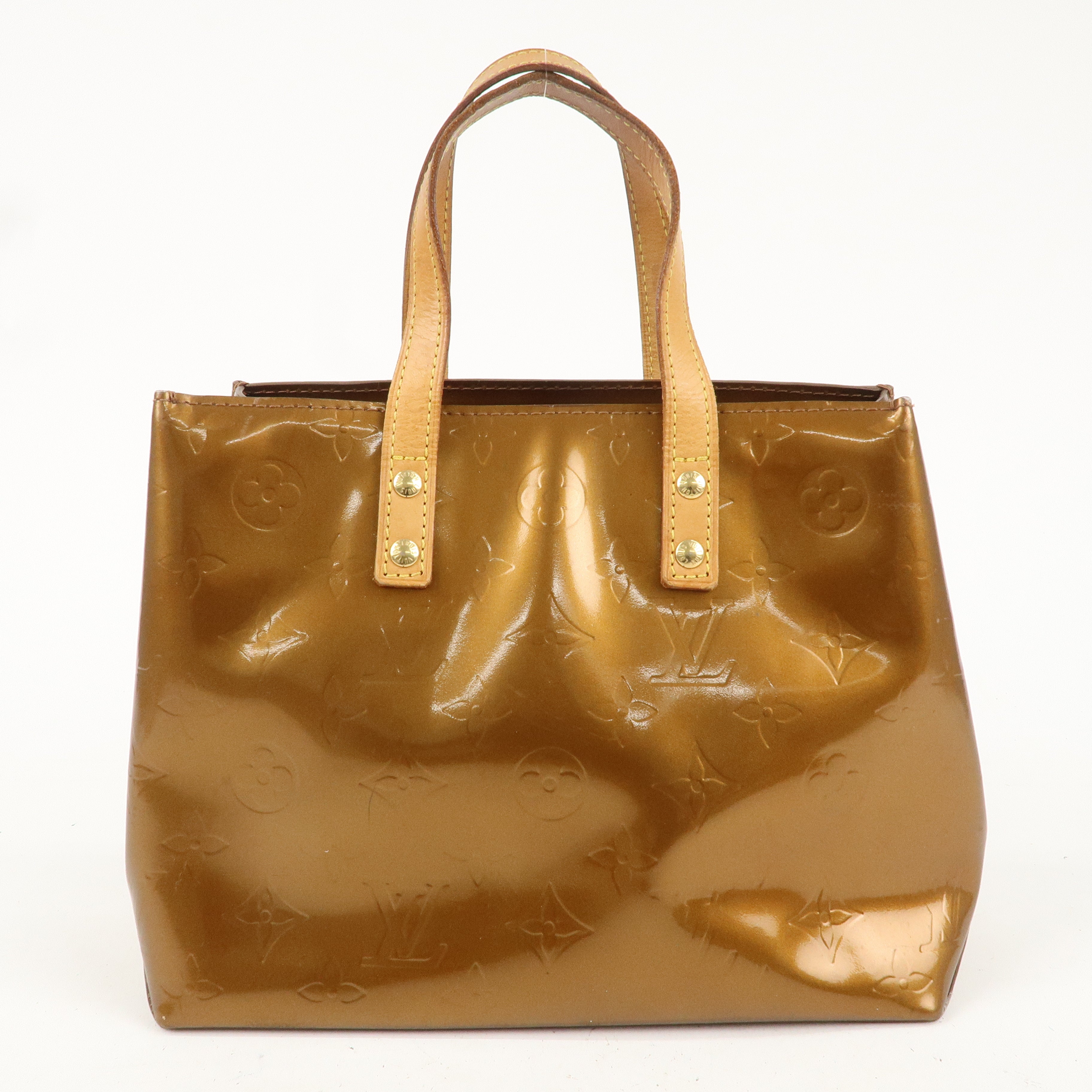 Louis Vuitton Monogram Vernis Lead PM Hand Bag Bronze M91088