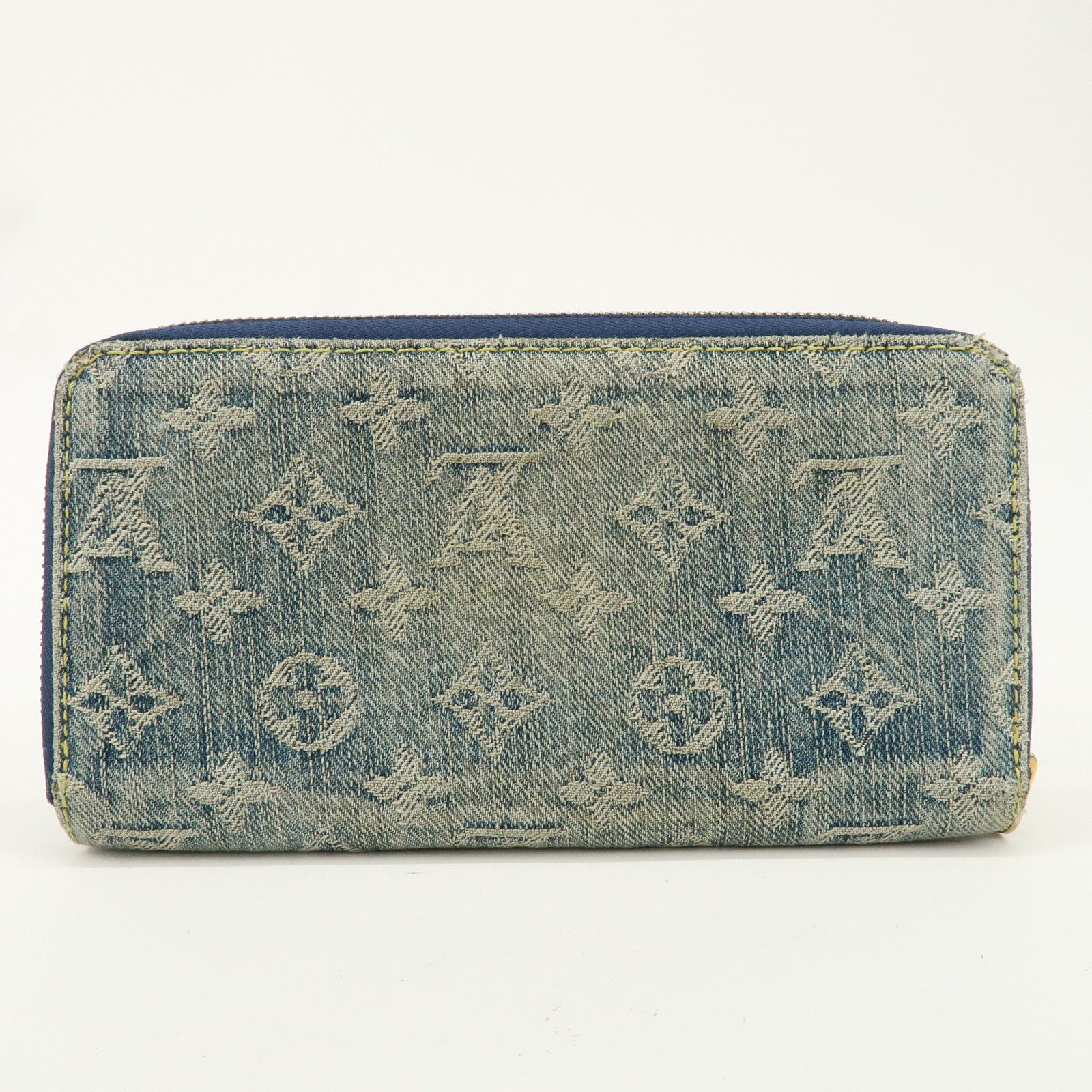 Louis Vuitton Monogram Denim Zippy Wallet M95341 Blue