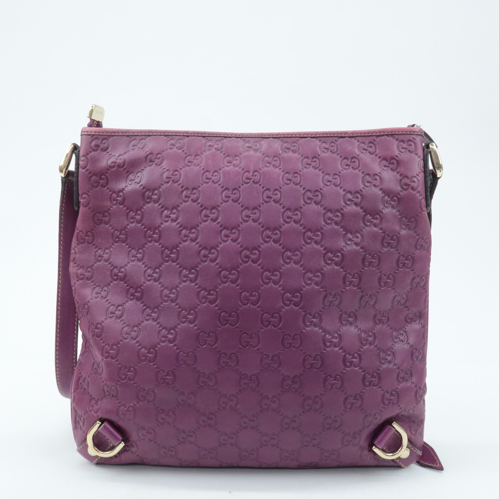 GUCCI Abbey Guccissima Leather Shoulder Bag Purple 131326 Used