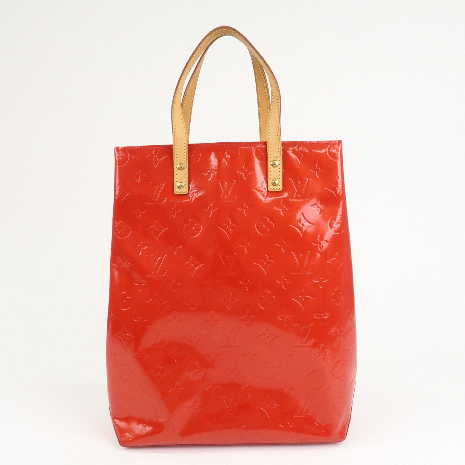 Louis Vuitton Monogram Vernis Lead MM Tote Bag Rouge M91086 Used