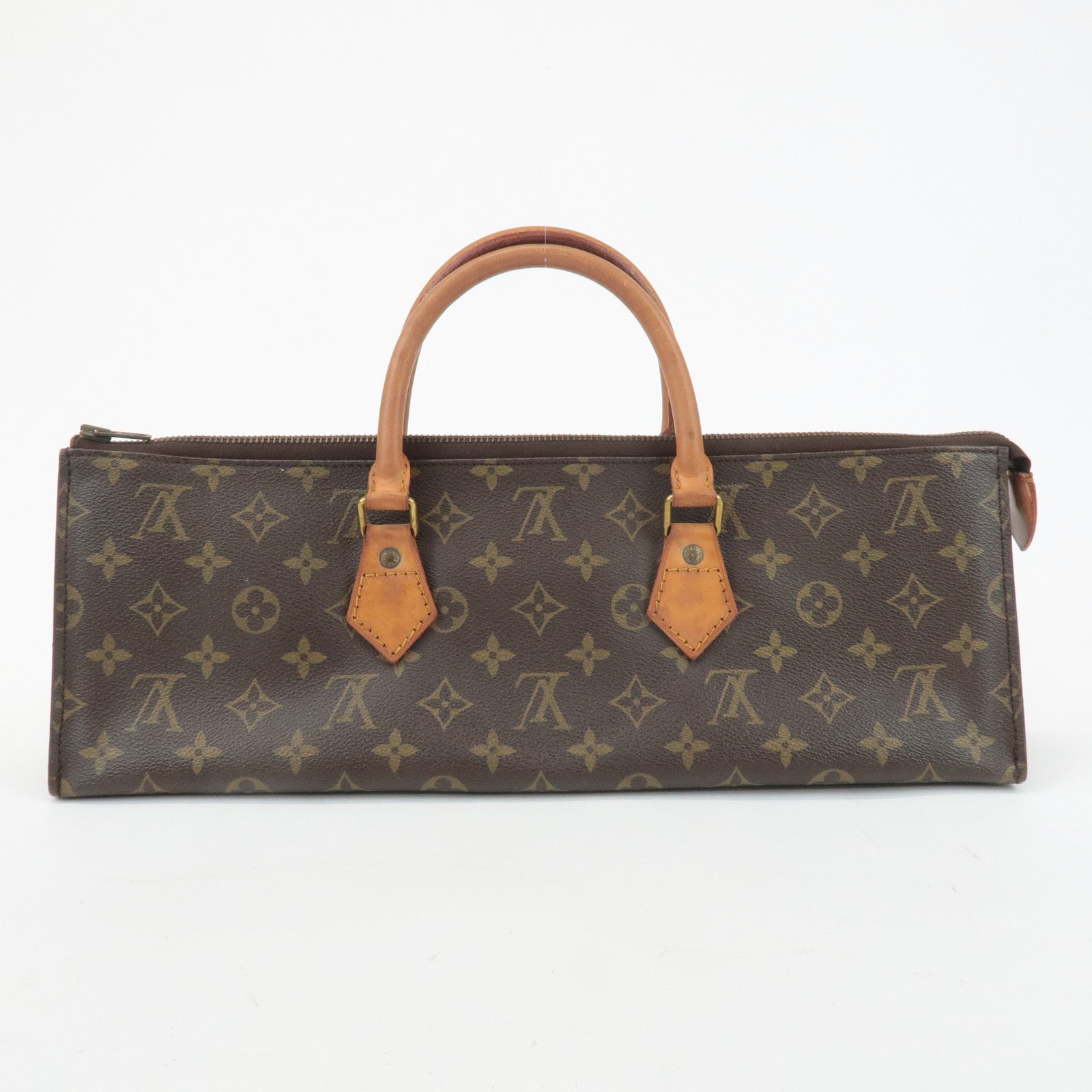 Louis Vuitton Monogram Sac Triangle Hand Bag Brown M51360 Used