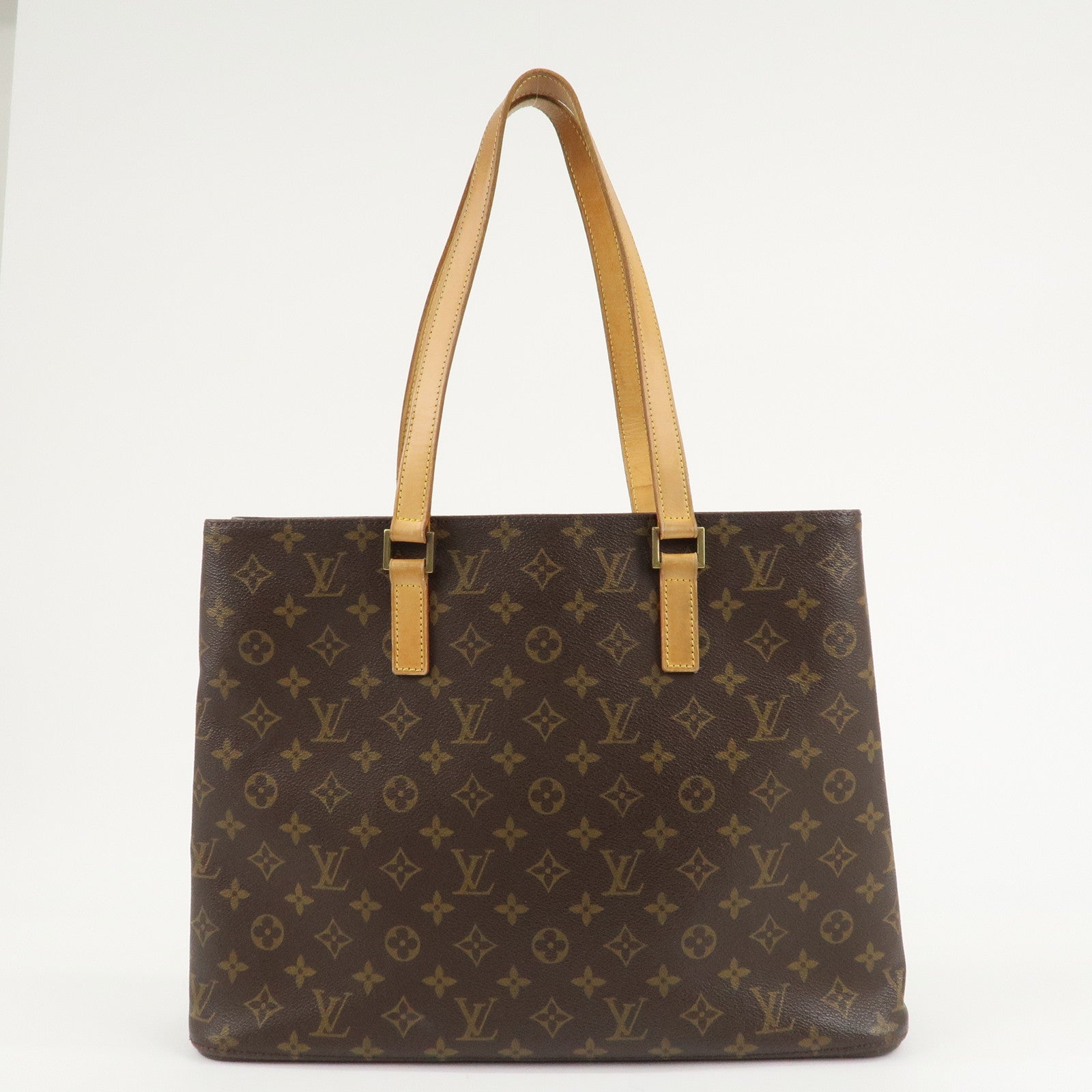 Louis Vuitton Monogram Luco Tote Bag Hand Bag Brown M51155 Used