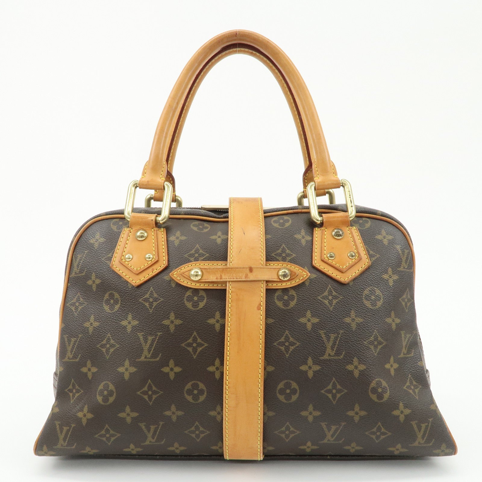 Louis Vuitton Monogram Manhattan GM Hand Bag Brown M40025 Used