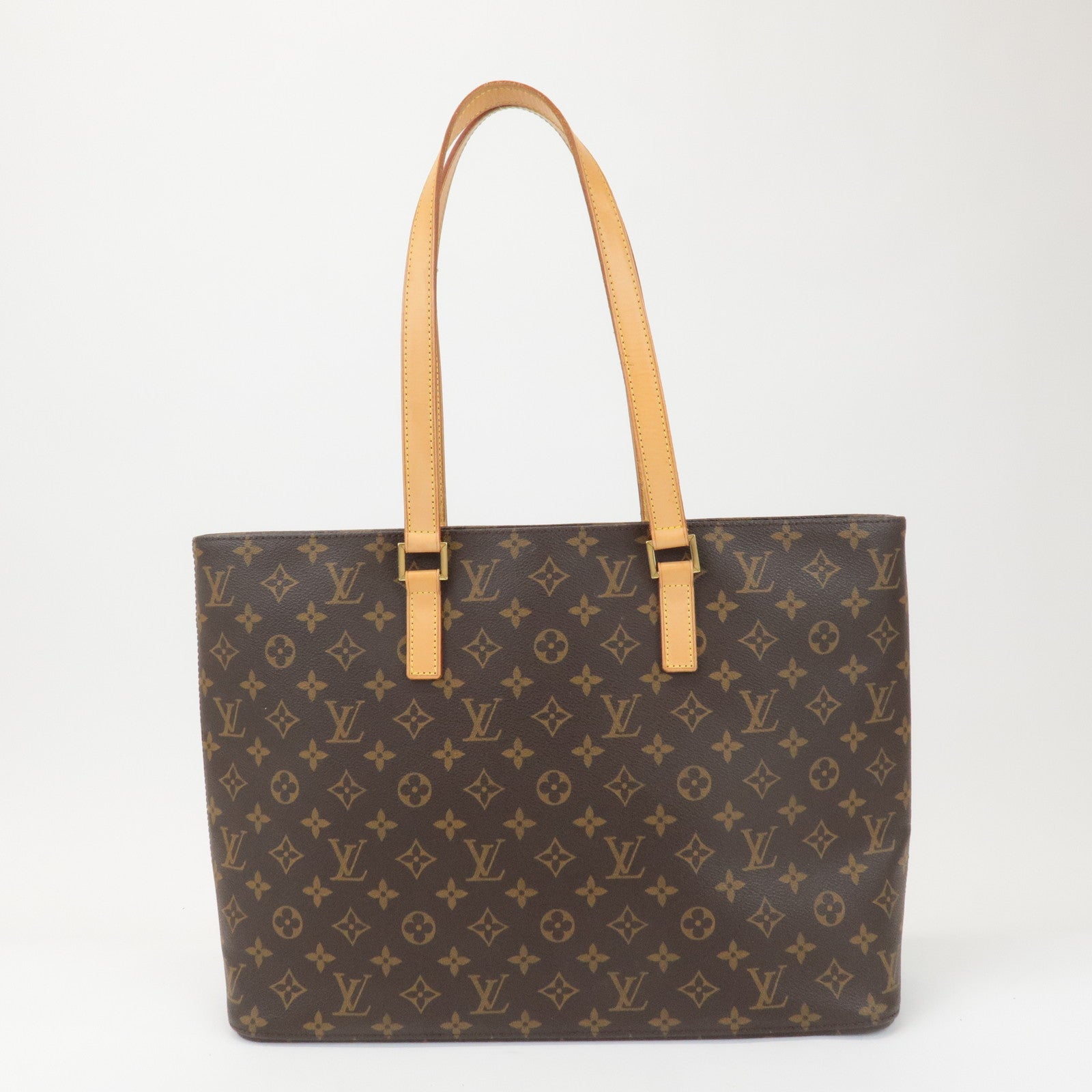 Louis Vuitton Monogram Luco Tote Bag Hand Bag Brown M51155 Used