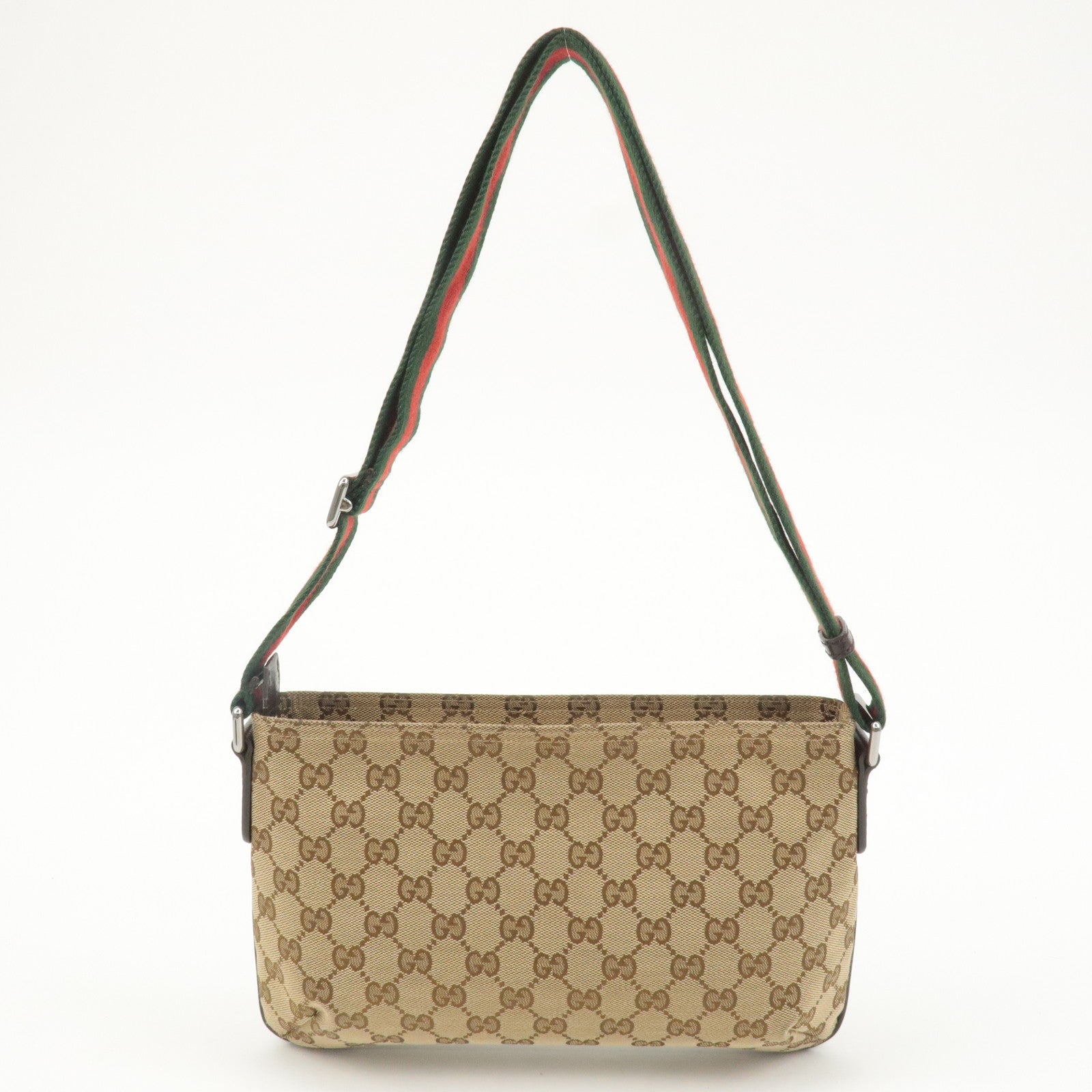 GUCCI Sherry GG Canvas Leather Shoulder Bag Beige Brown 1897499