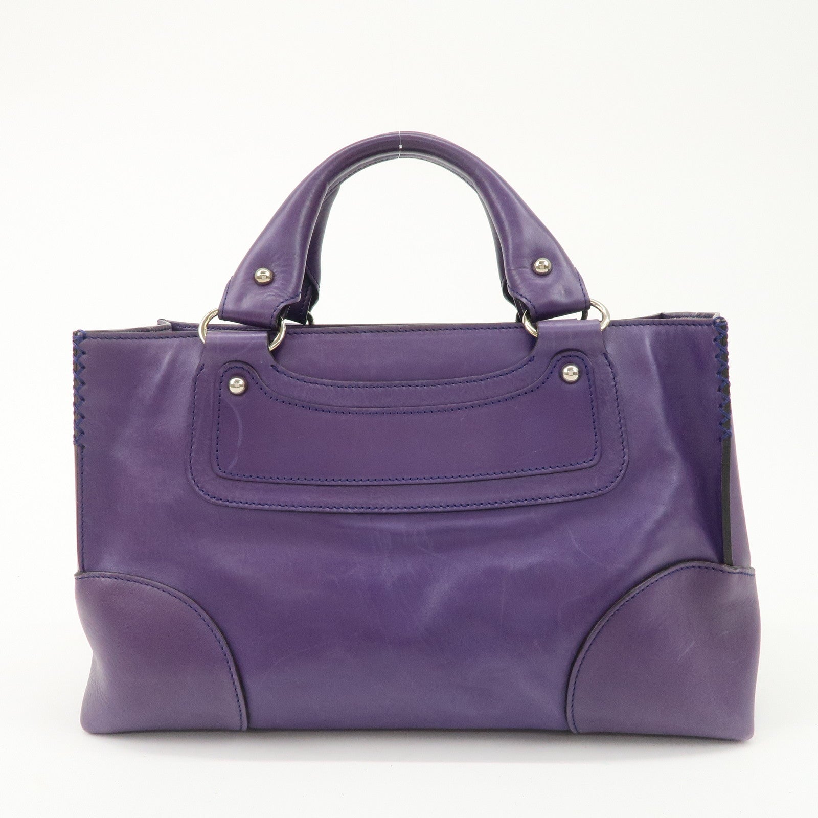 CELINE Leather Boogie Bag Hand Bag Purple