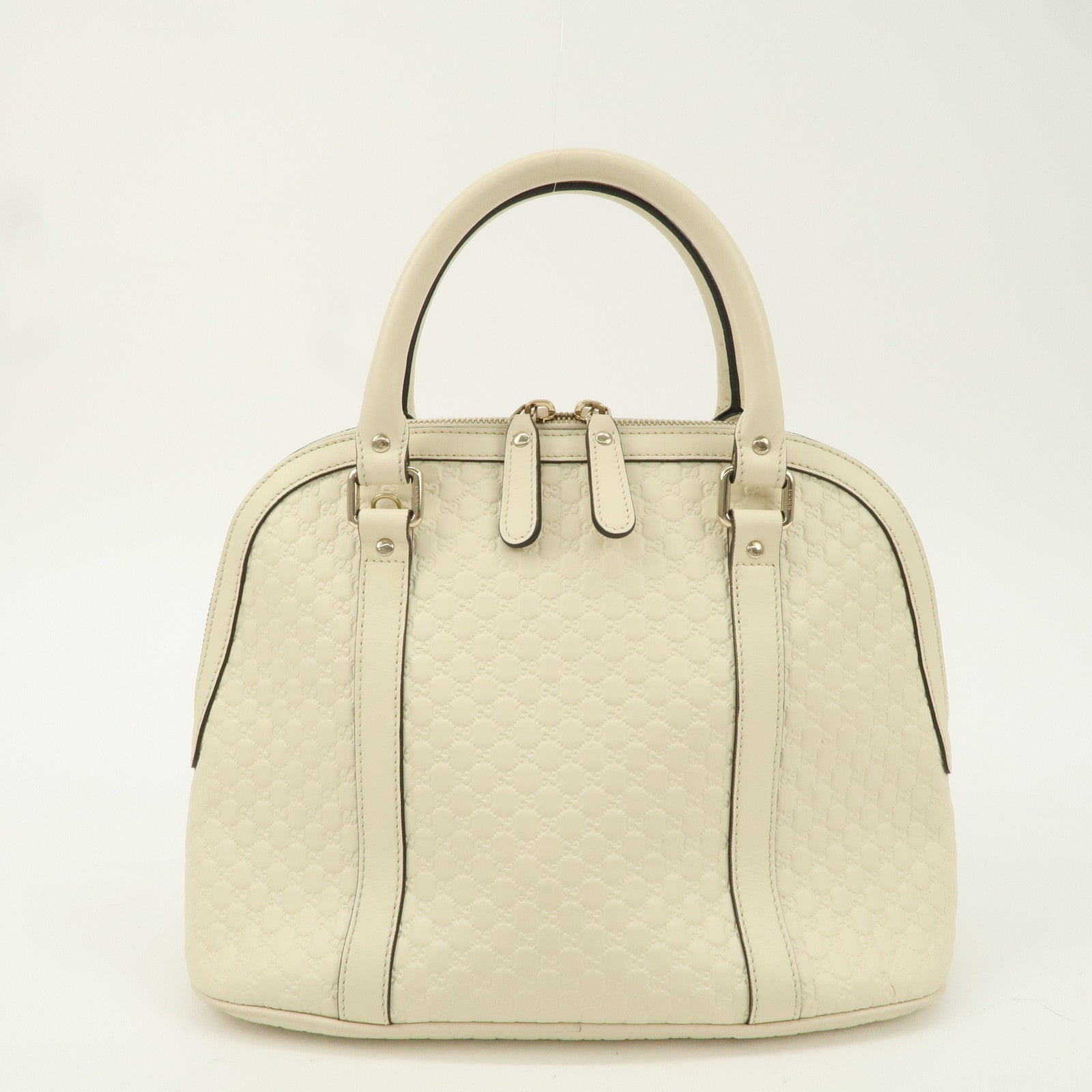 GUCCI Micro Guccissima Leather 2Way Bag Hand Bag Ivory 449663