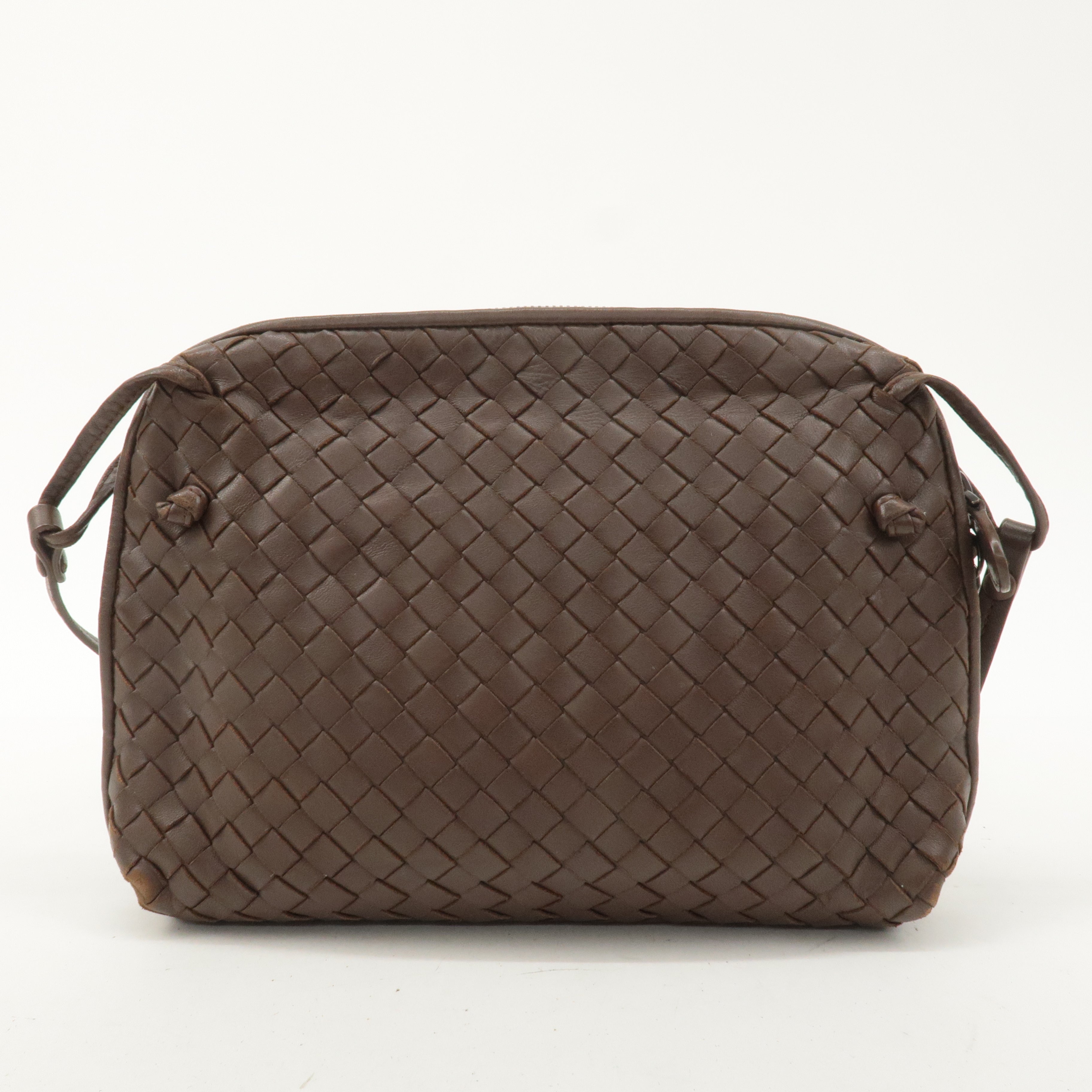 BOTTEGA VENETA Intrecciato Leather Shoulder Bag Brown