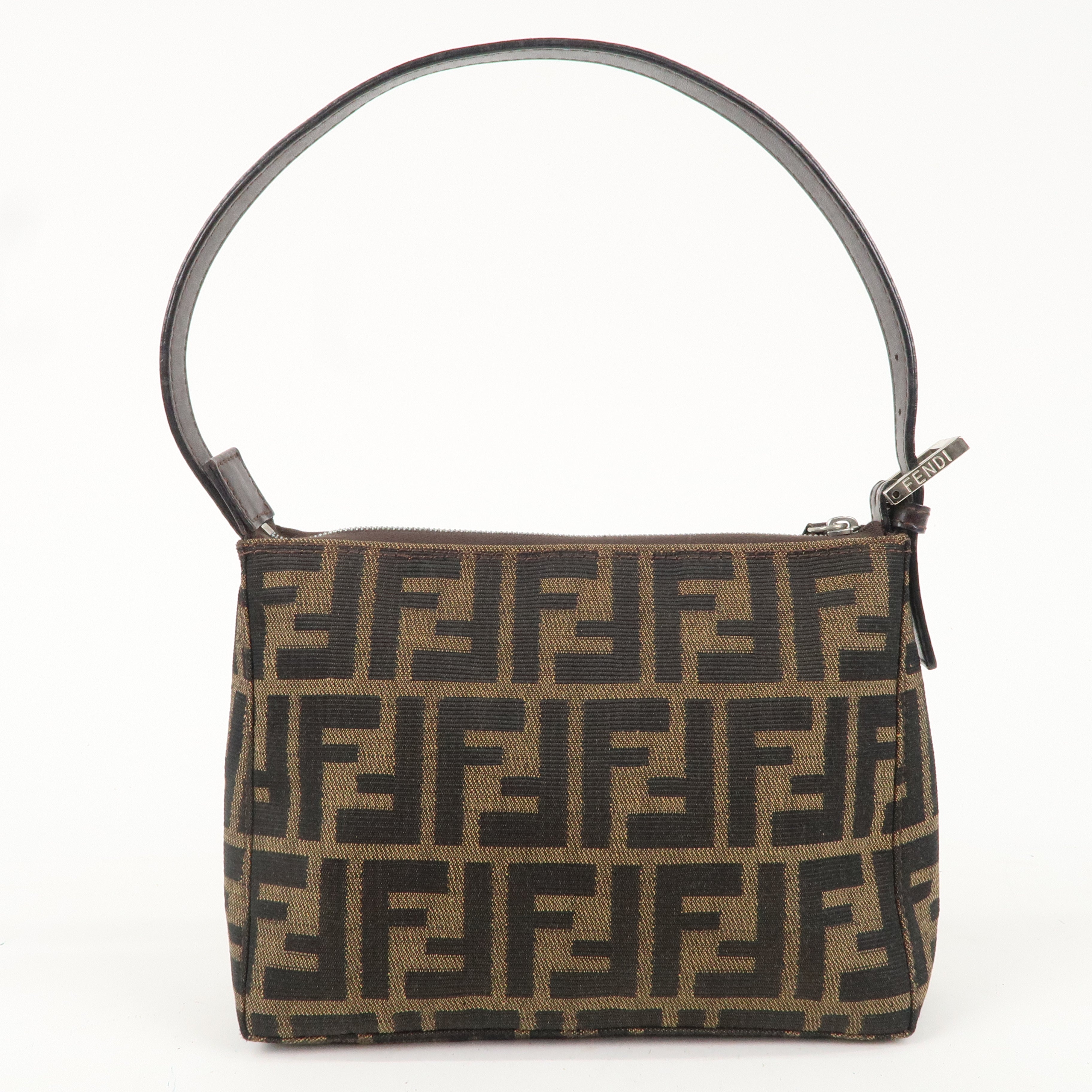 FENDI Zucca Canvas Leather Mini Shoulder Bag Pouch 26810