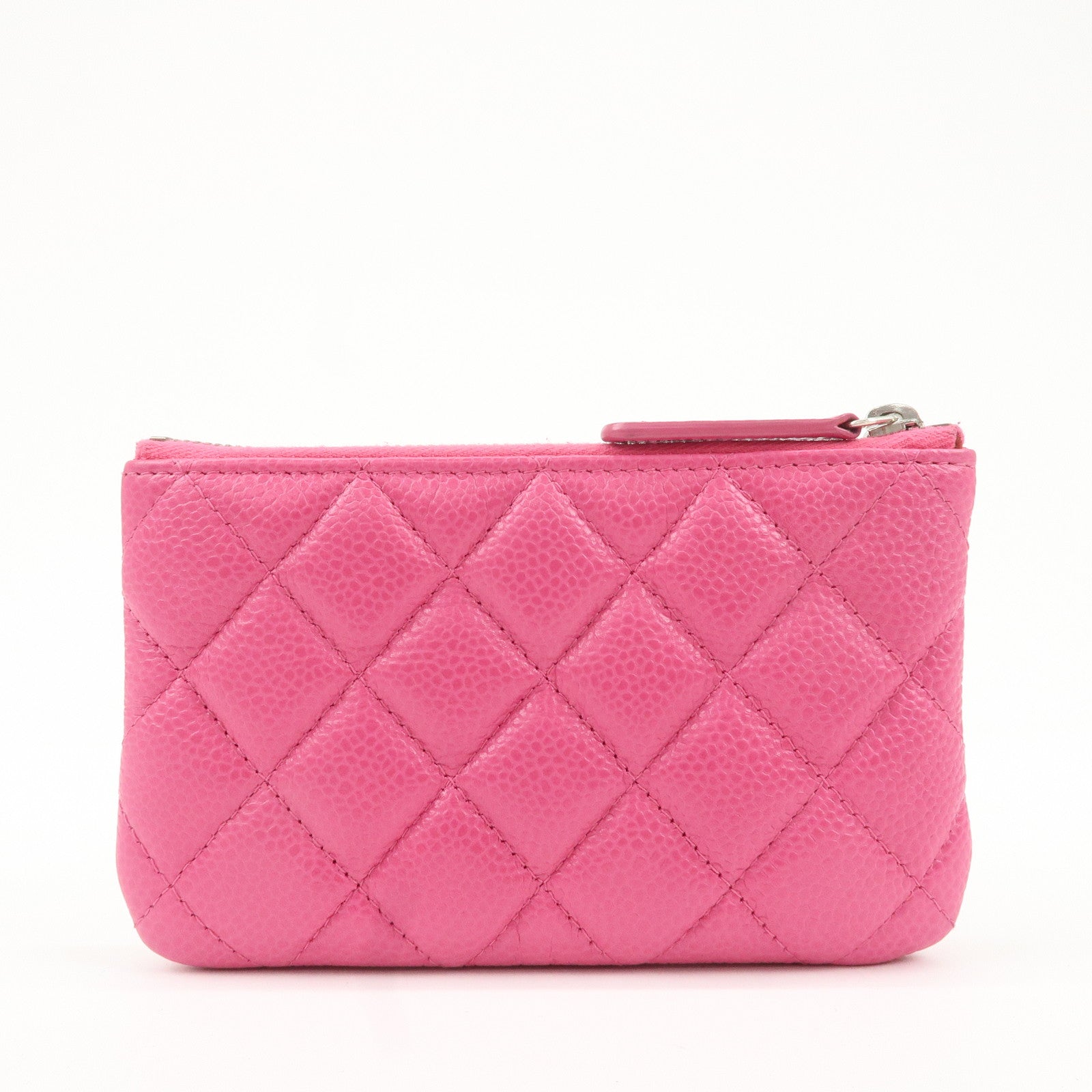 CHANEL Matelasse Caviar Skin Mini Pouch Pink A69523 Used