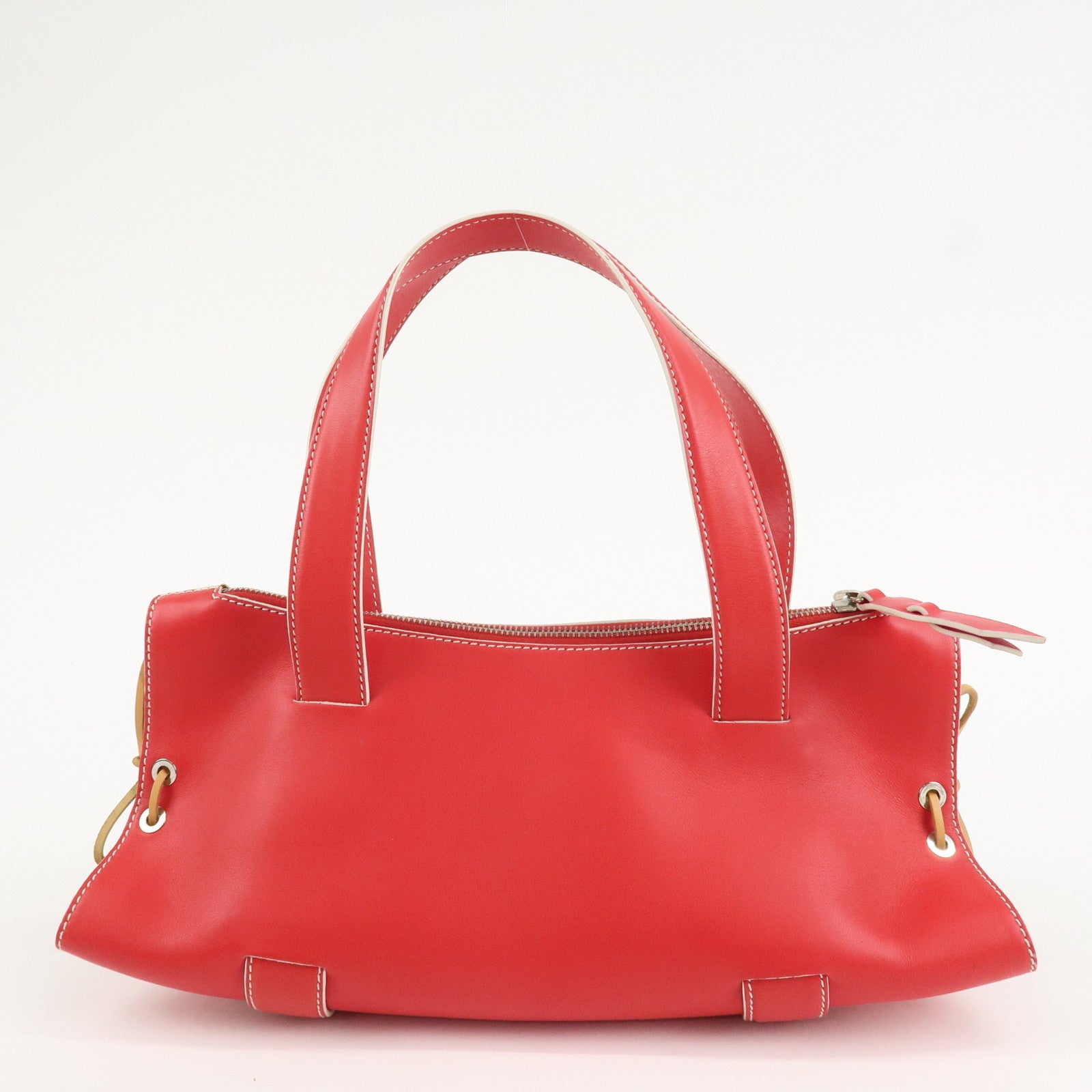 TOD
S Leather Hand Bag Shoulder Bag Red Used