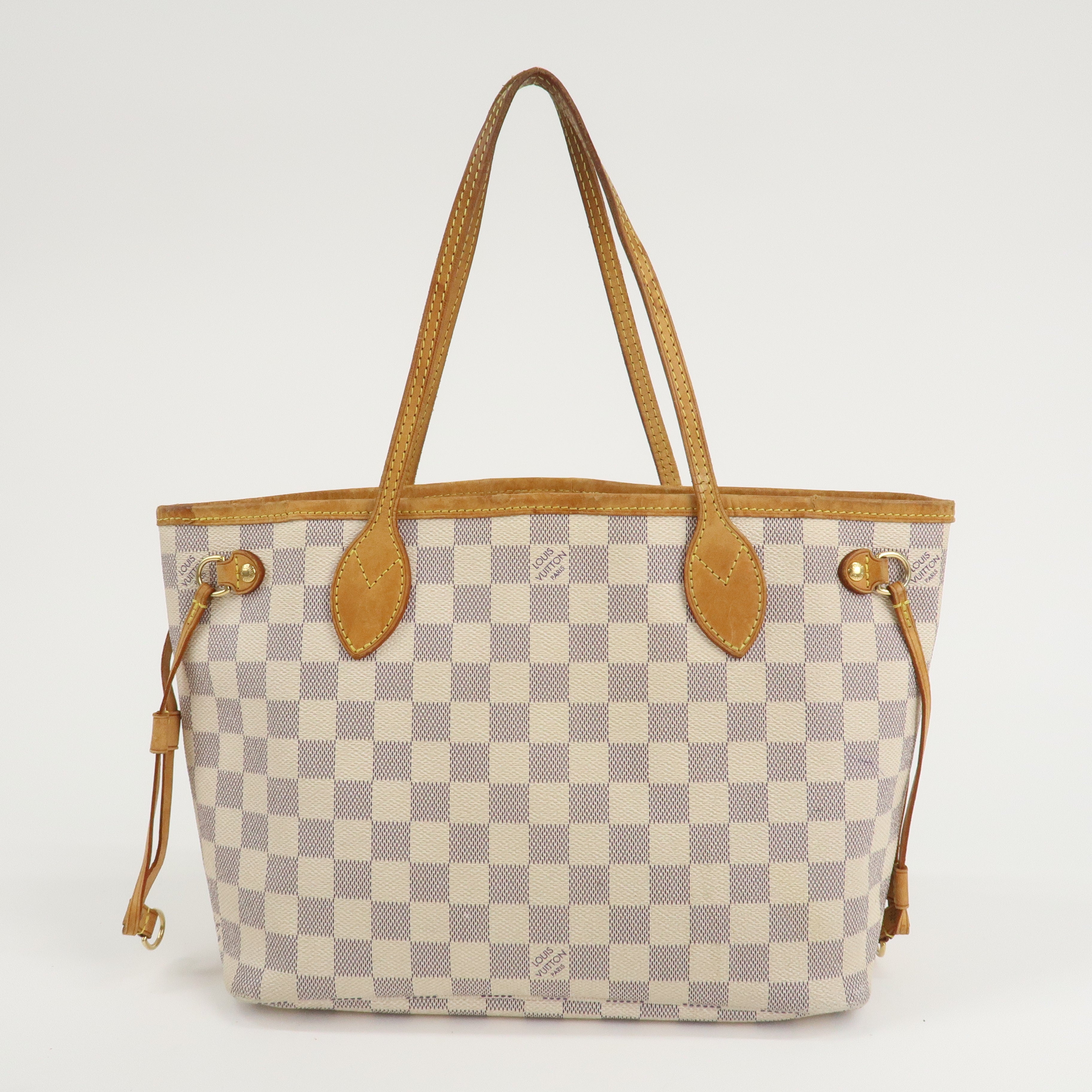 Louis Vuitton Damier Azur Neverfull PM Tote Bag Hand Bag N51110 Used